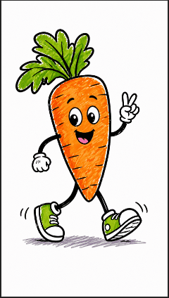 Walking Vegetables In Sneakers