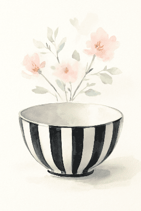 Modern Monochrome Stripes Bowl