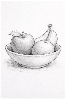 Fruit Bowl With Three Simple Fruits