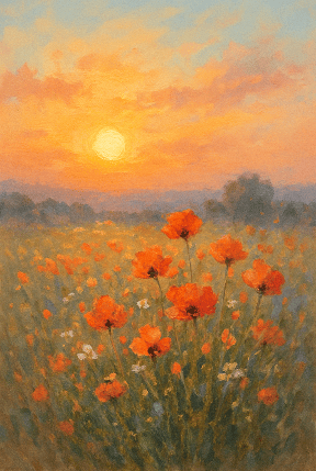 Sunset Landscape Acrylic Painting On Canvas