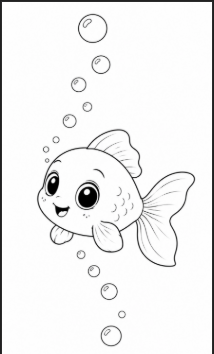 Cute Baby Fish With Bubble Trail