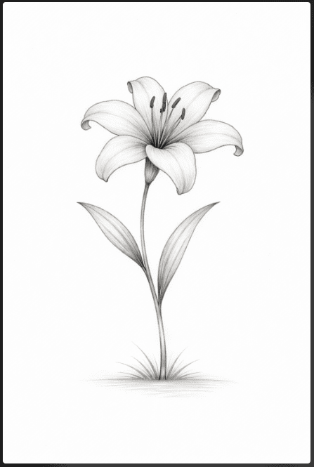 Simple Lily Drawing