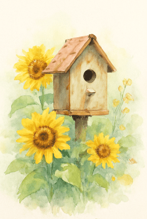 Sunflower Garden Birdhouse
