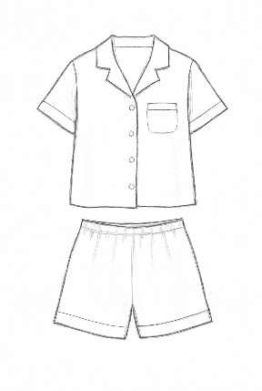 Simple Pajama Set With Shorts