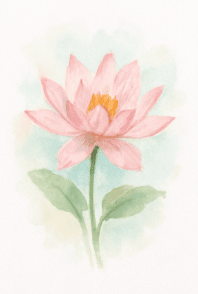 Stylized Lotus Flower With Acrylics