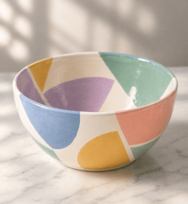 Abstract Geometric Shapes Bowl