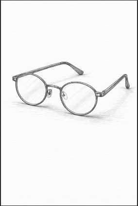 Pair Of Glasses With Simple Shadows