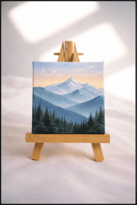 Layered Mountain Landscape Painting