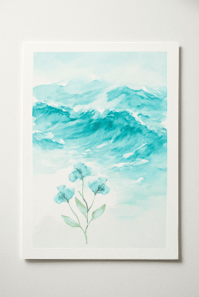 Summer Painting Idea of Abstract Ocean Waves