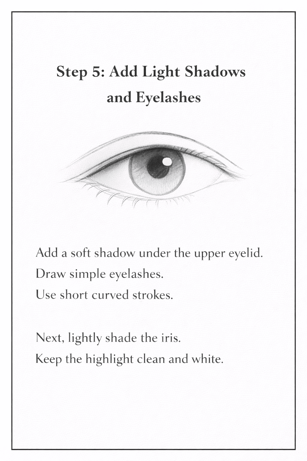 step 5 of how to draw eyes