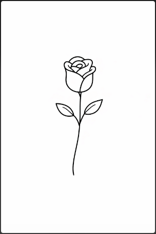 Line Art Rose Illustration