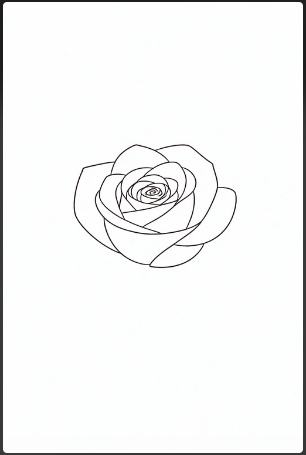 step two of rose drawing