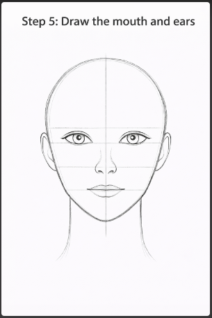 step five of how to draw a face
