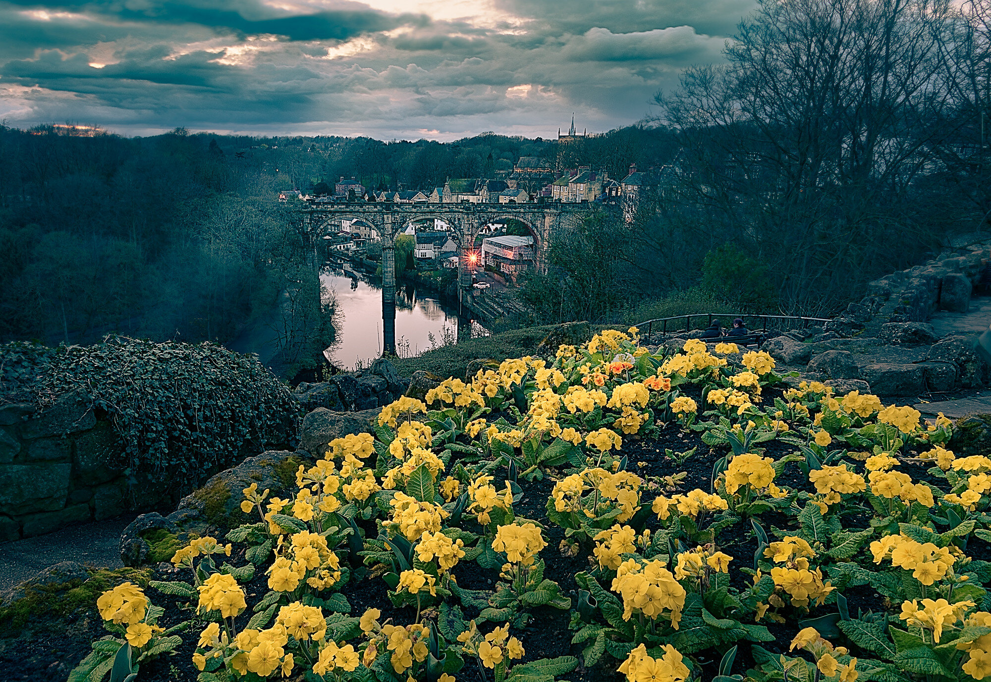 Knaresborough Viaduct under a Moody Sky-6009