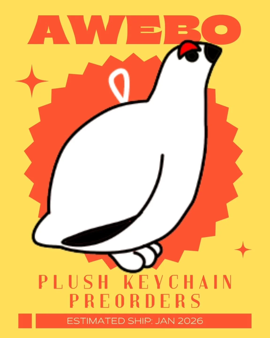SUPER EXCITED TO ANNOUNCE MINI PLUSH KEYCHAINS!!!! If you'd like to help get these guys rolling ASAP I've opened super early preorders with a little discount *as a treat*!!! 

If these guys go over well I'll hopefully be able to add more of the Bird 
