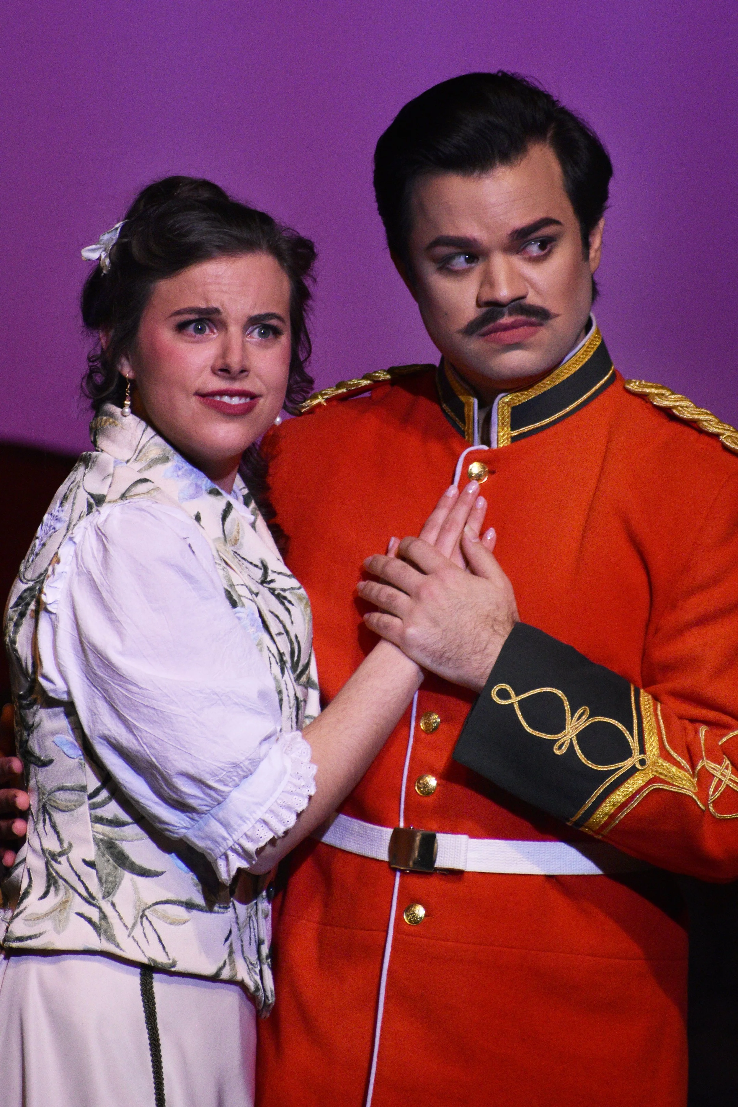 Analiese Pappas (Adina) & Chris Fotis (Belcore) in VLOC's The Elixir of Love (2026) - Photo by Katherine M. Rogers