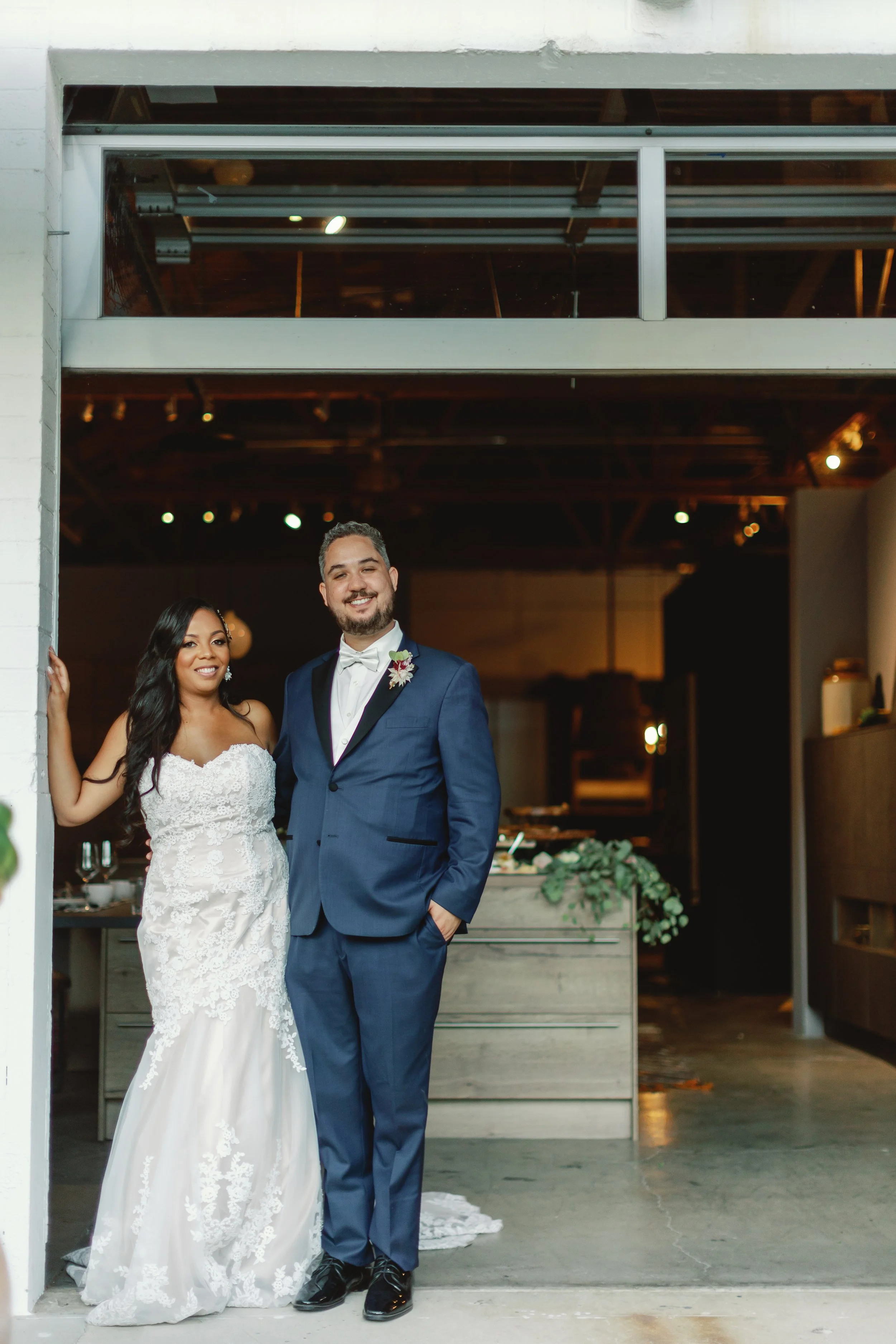 An eclectic Los Angeles boho industrial wedding in a furniture store 