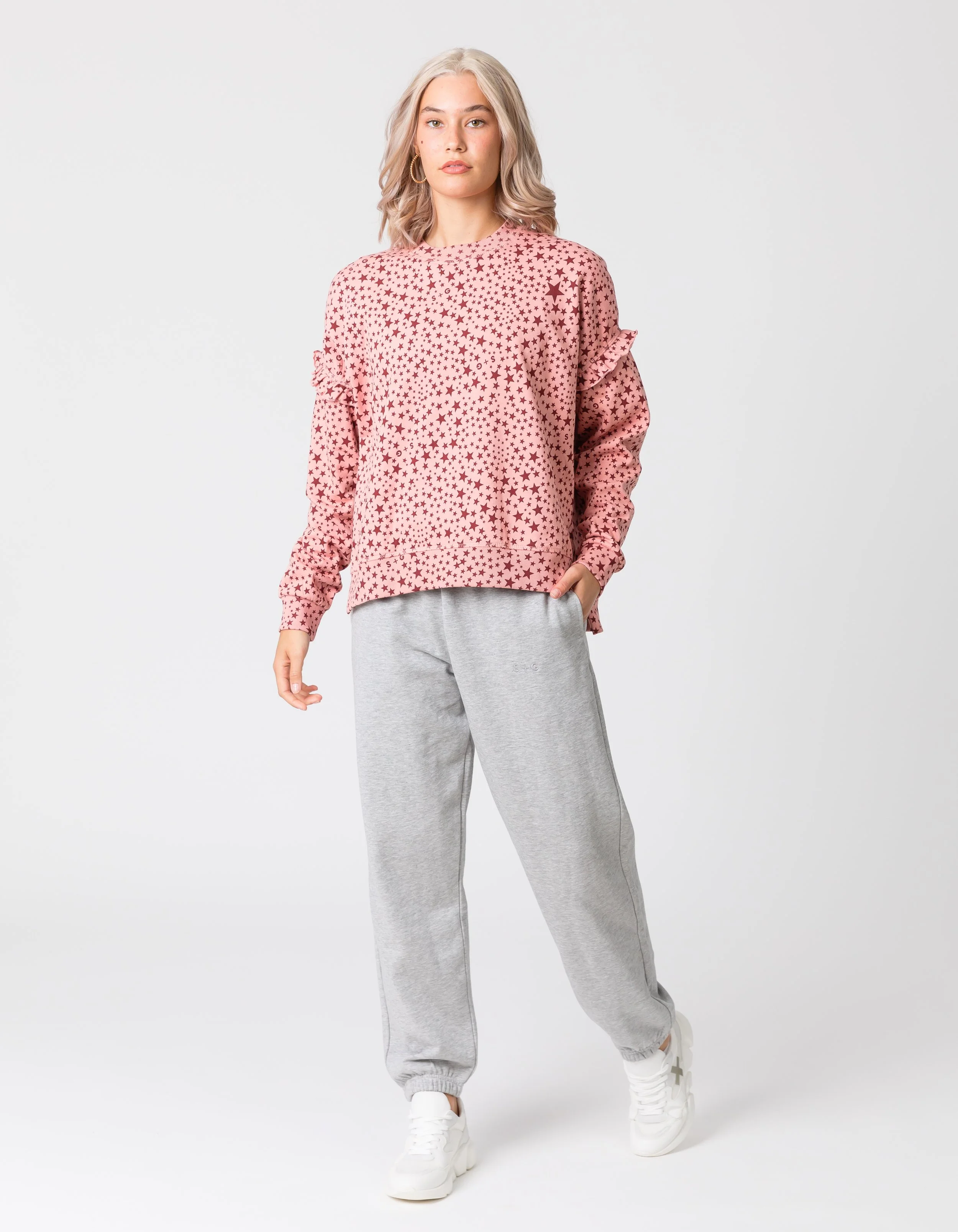 LEXI RUFFLE SWEATER - STARS — STELLA + 
