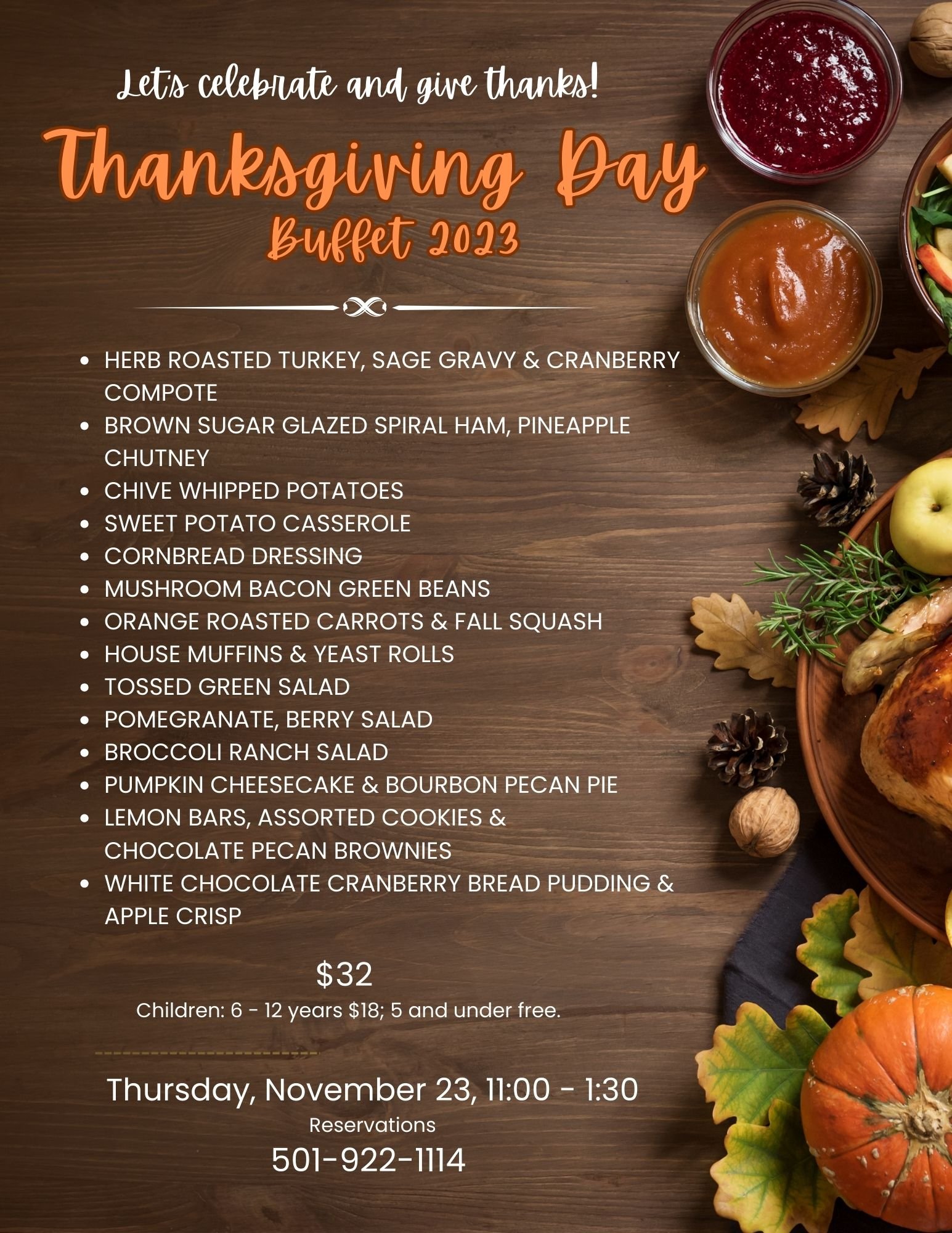 Thanksgiving Day Dinner Menu 2023