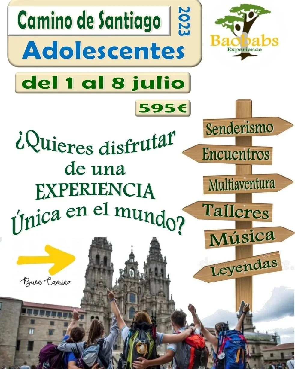 🔥🤩 YA ESTÁ AQUÍ 🤩🔥
🙈 OS PRESENTAMOS... 🙈
🏃🌿¡¡EL CAMINO DE SANTIAGO 2023!!🏃🌿
👣 Para adolescentes. Del 1 al 8 de julio. De Sarria a Santiago. Pensión completa y transporte incluido... ¡Todo en 1! 👣