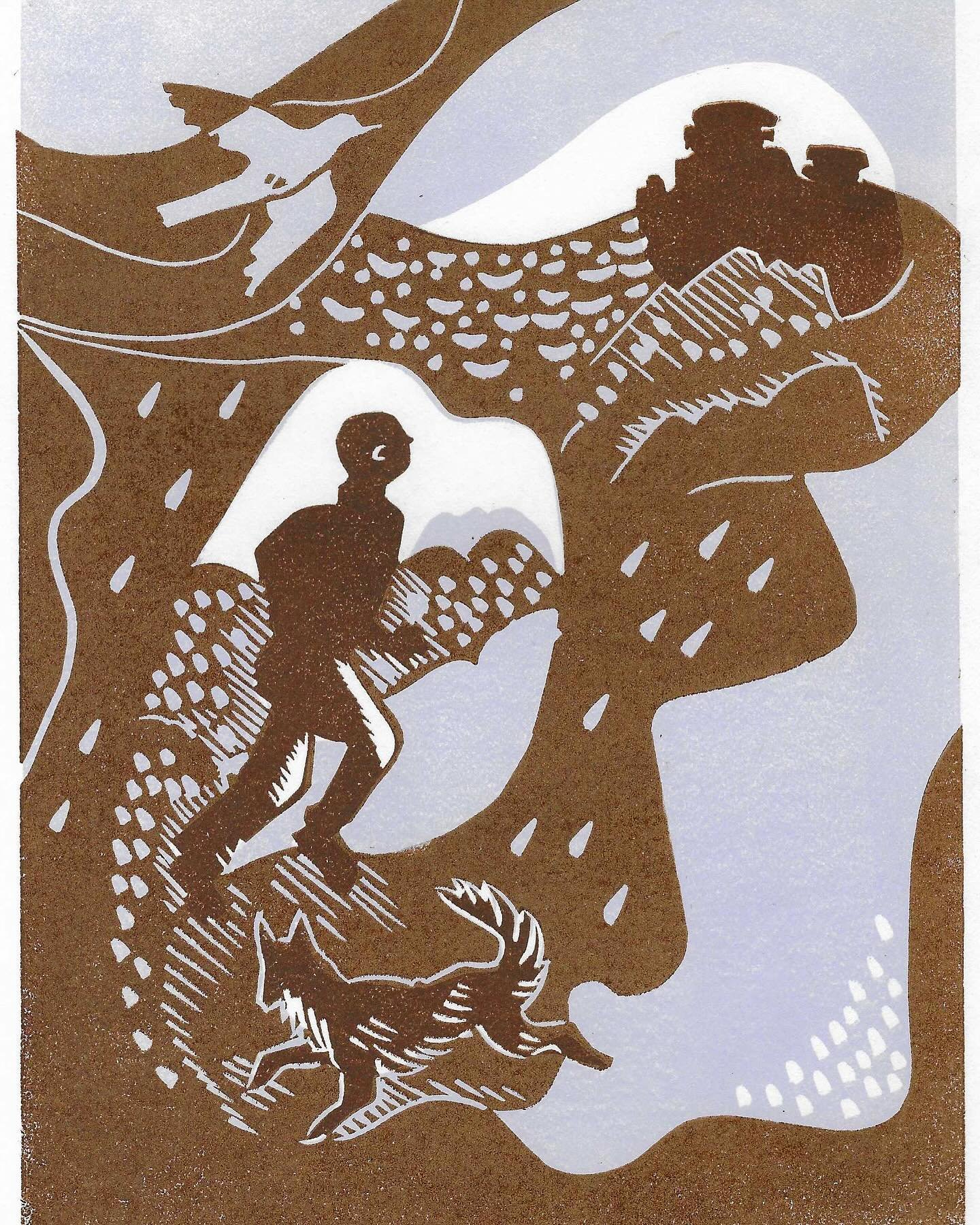 I have been working on a design for an author for a book cover. This is my Dartmoor and drama inspired image made in linocut. I loved working on this design and with Rachel. 

#bookcover #bookillustration #linocut #printmaking #mananddog #dartmoor #c