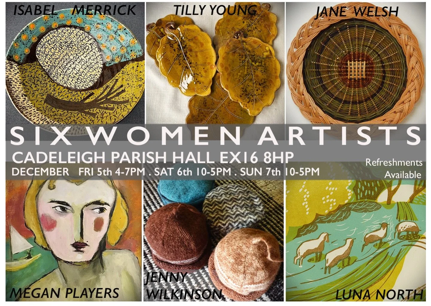 So looking forward to next weekend and our Christmas Craft fair. The fair opens Friday afternoon and is on all Saturday and Sunday. This year as well as myself with prints, cards and seconds there will be a weaver a basket maker potters and painters.