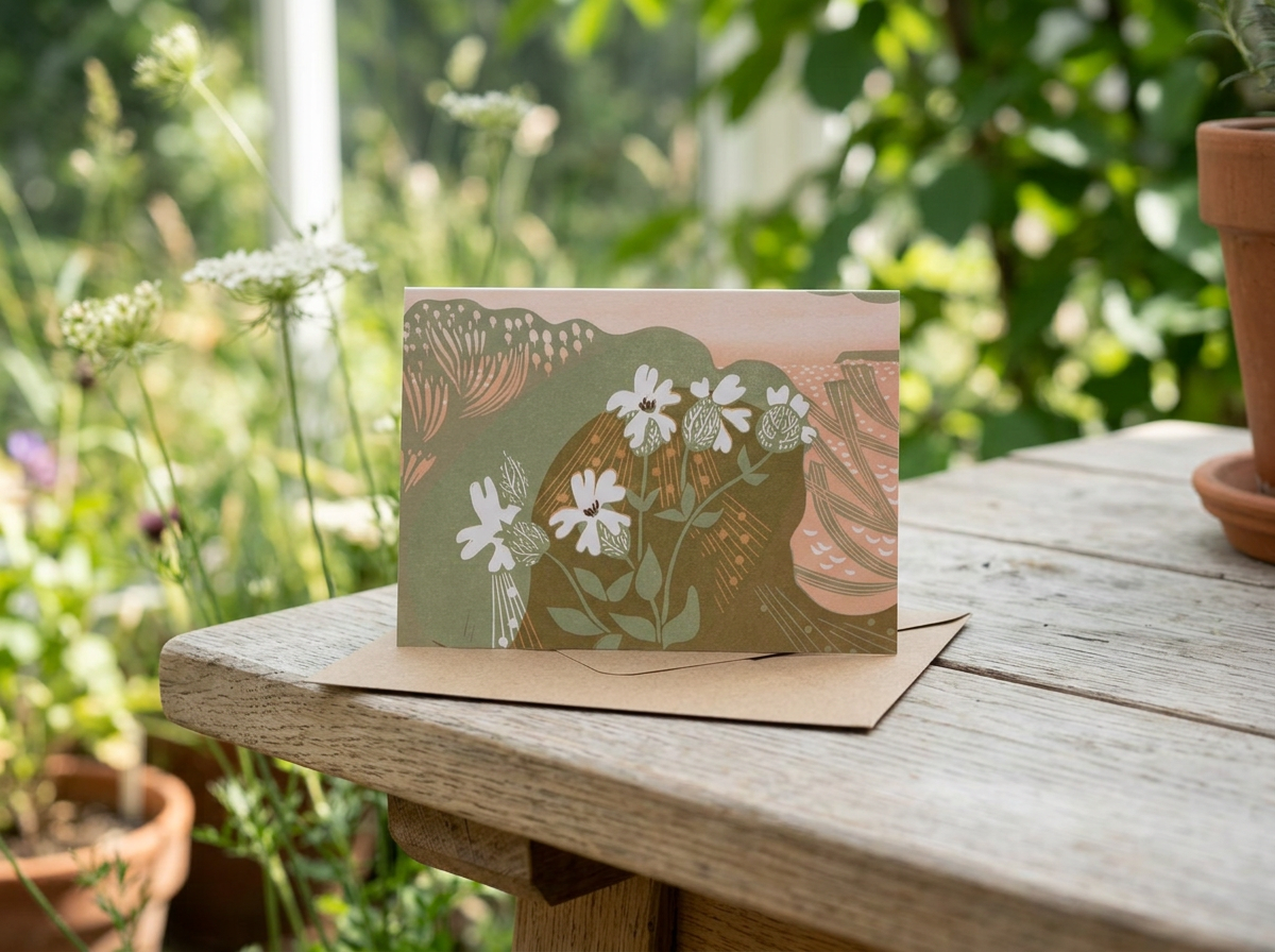 Sea & Bladder Campion Greeting Card