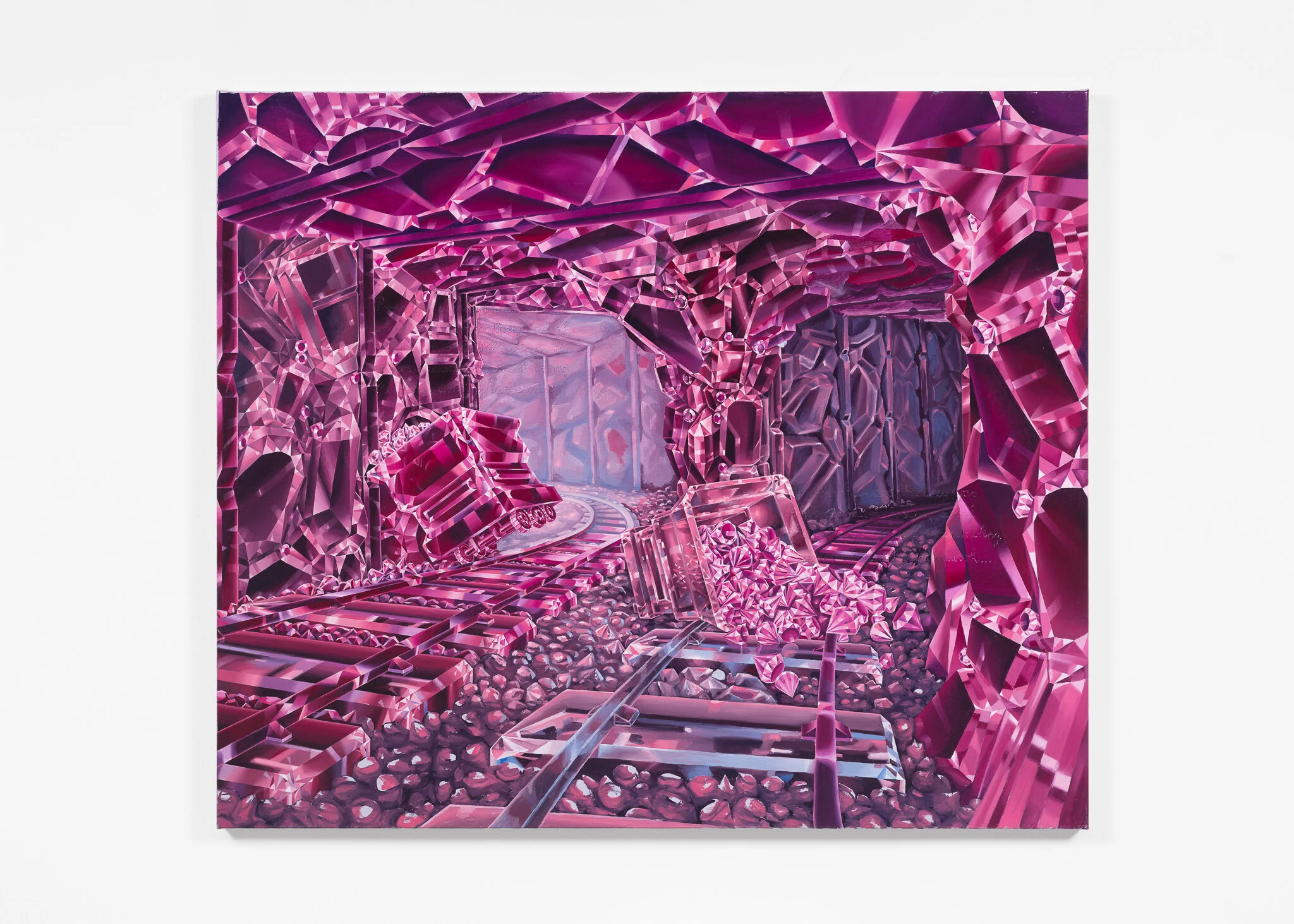   Prism I , 2011, 120x130cm, oil and modeling paste on canvas. Text from the novel  Germinal  by Émile Zola.  Photo: Istvan Virag 