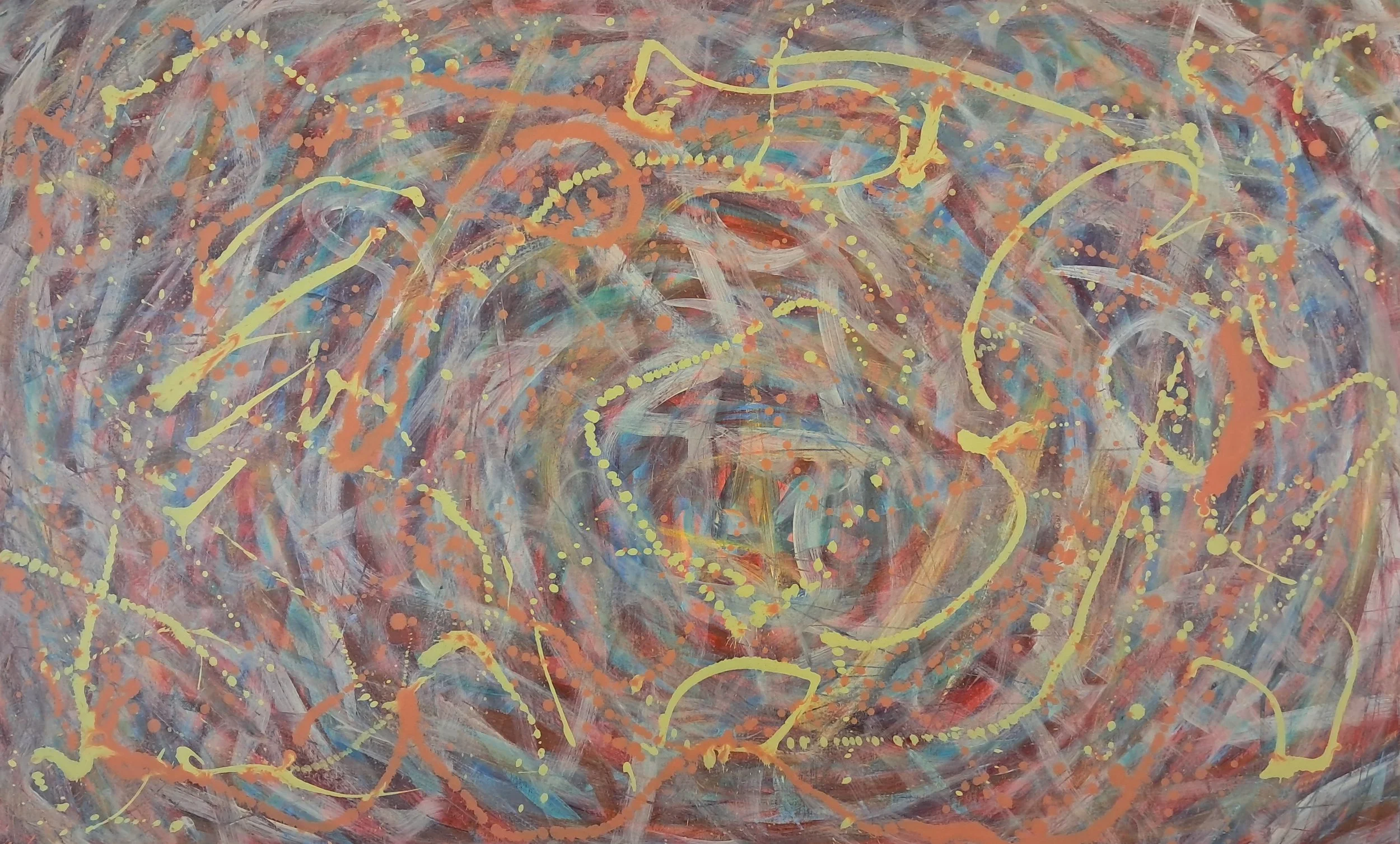 "Contemplative", 30"x48", oils atop acrylics, completed May of 2024, for a suggested purchase amount of $750