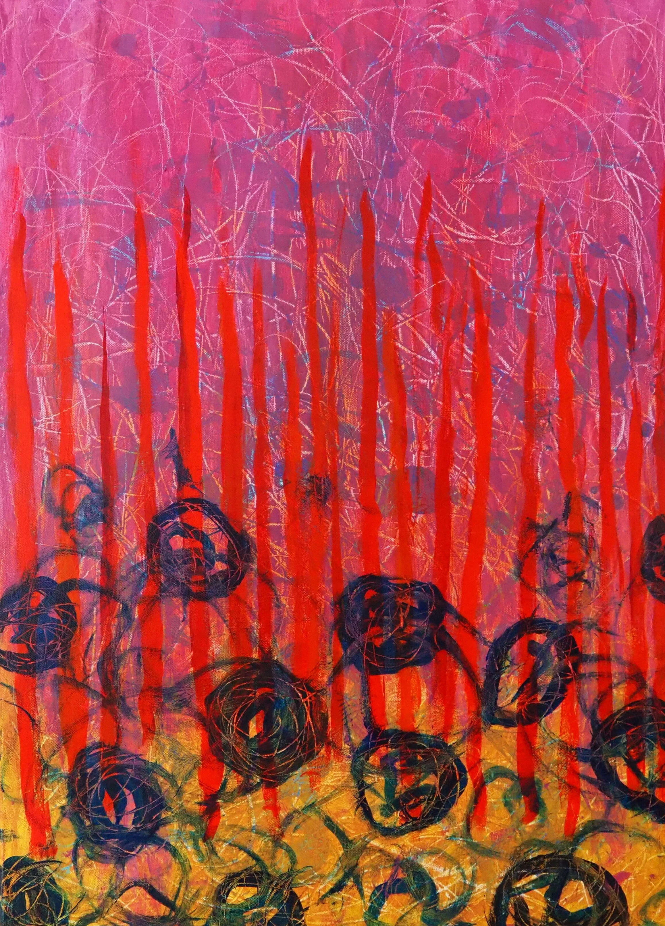 "Desert Hallucination", acrylics on canvas, 22"x30", March of 2021; for a suggested payment amount of $200