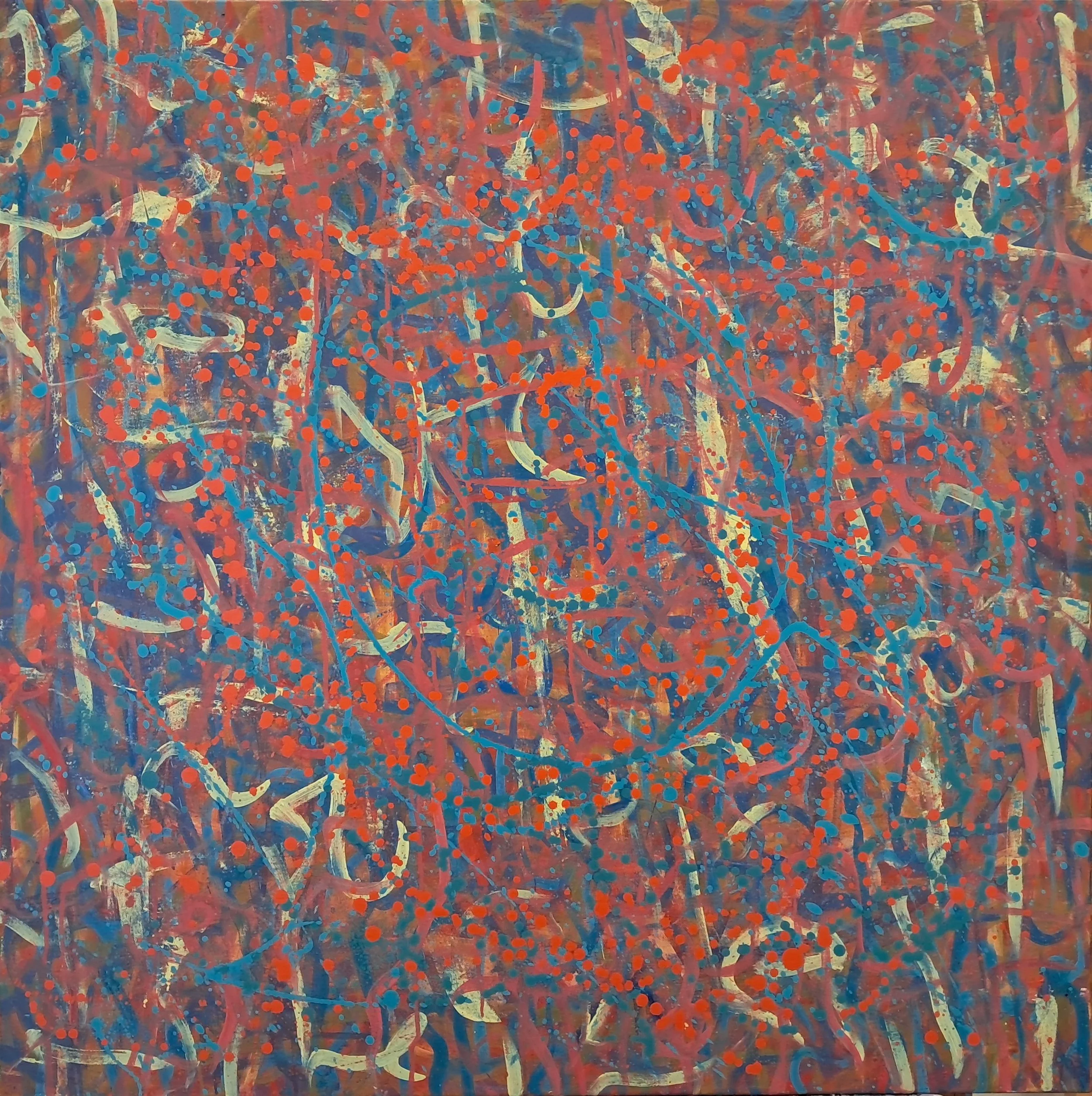 "That Known Before", 36"x36", oils atop acrylics, completed December of 2023, for a suggested purchase amount of $675