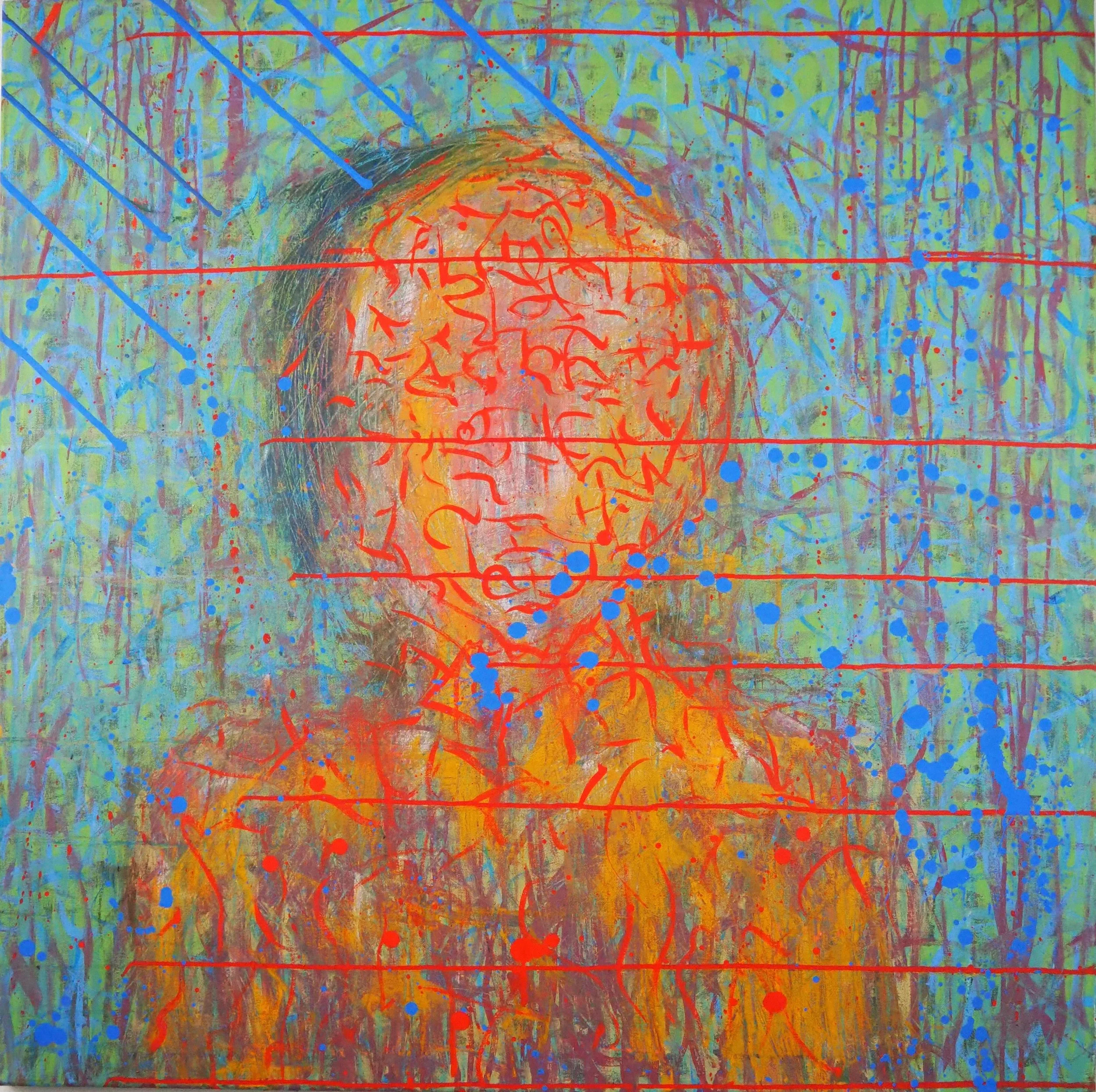 "Impression, every setting sun", oils & acrylics on canvas, 36"x36", December of 2021; for a suggested purchase amount of $350