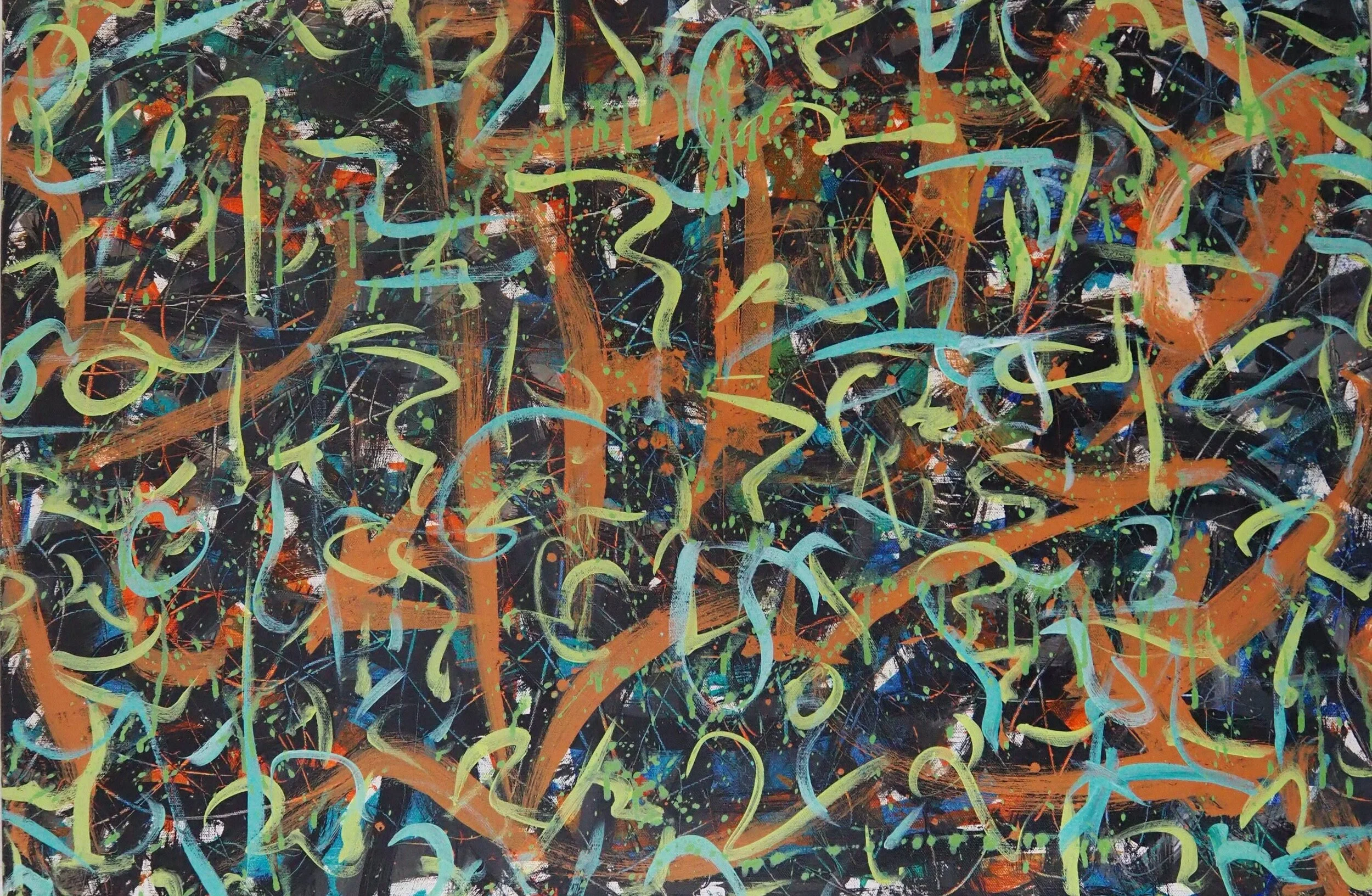 "Party Like It's 2008", acrylics on canvas, 36"x24", October of 2020; for a suggested payment amount of $250
