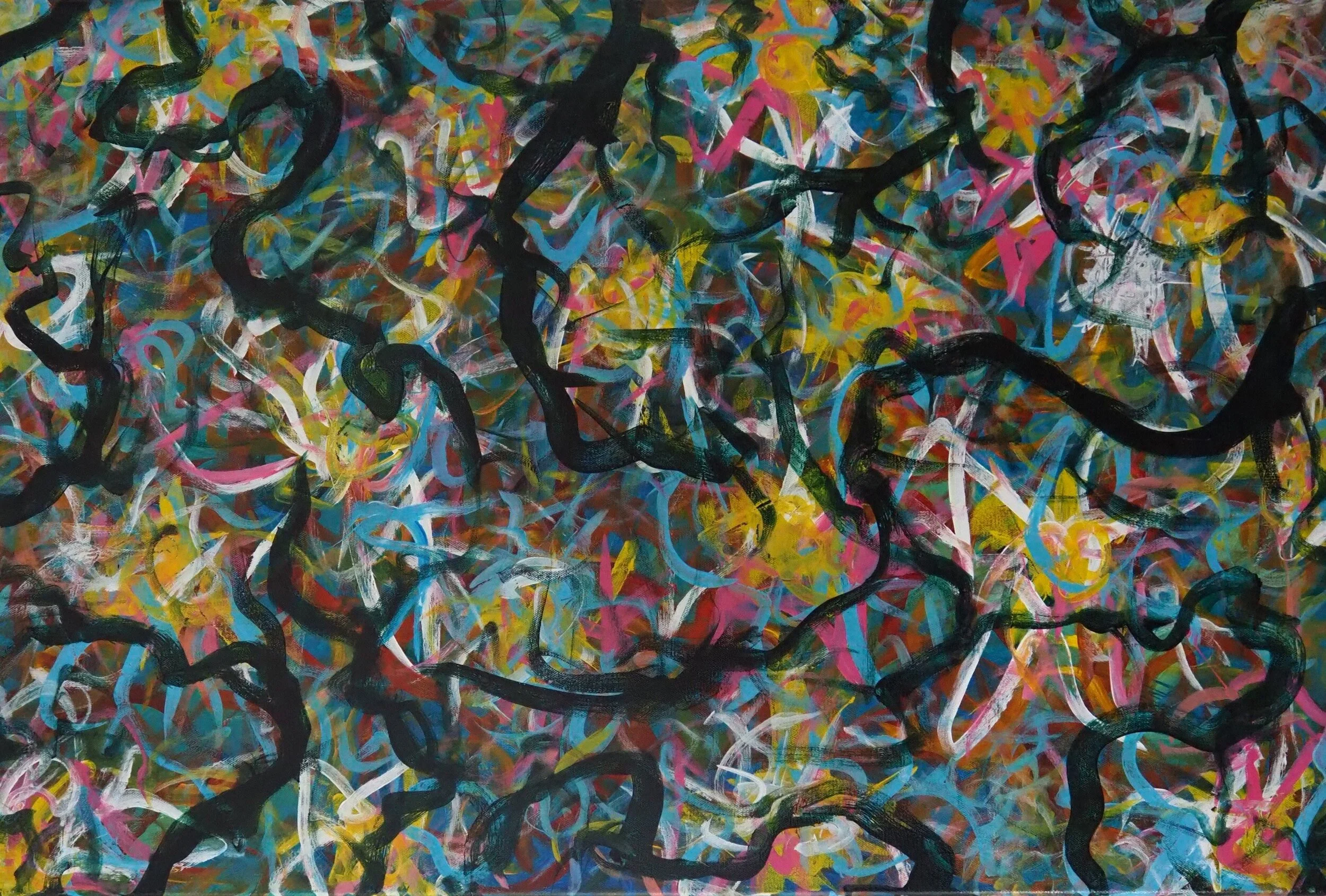 "Forget Me Nots", acrylics on canvas, 36"x24" December of 2020; for a suggested payment amount of $250