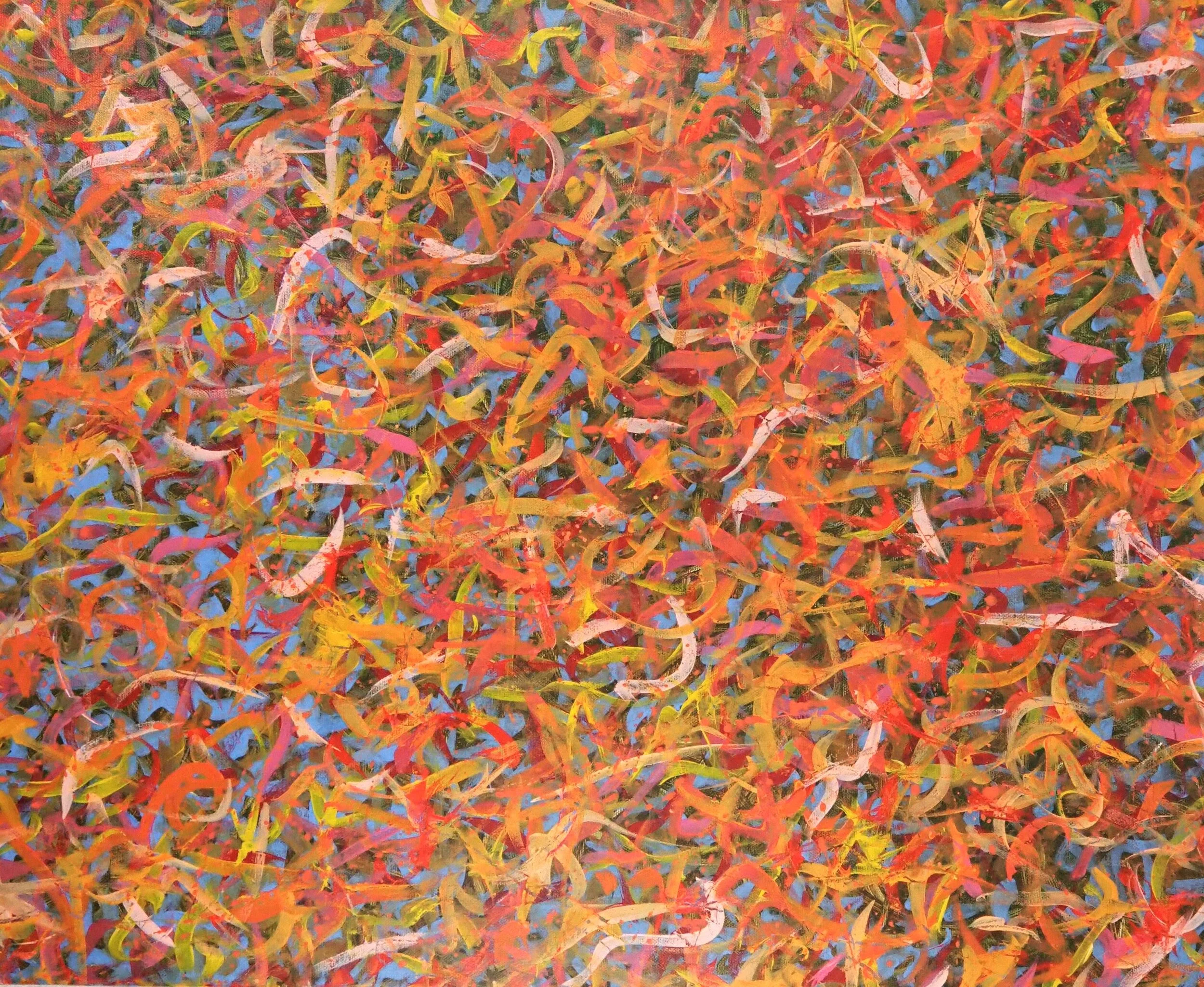 "AmberDance", acrylics on stretched canvas, 30"x24", August of 2020; for a suggested payment amount of $200