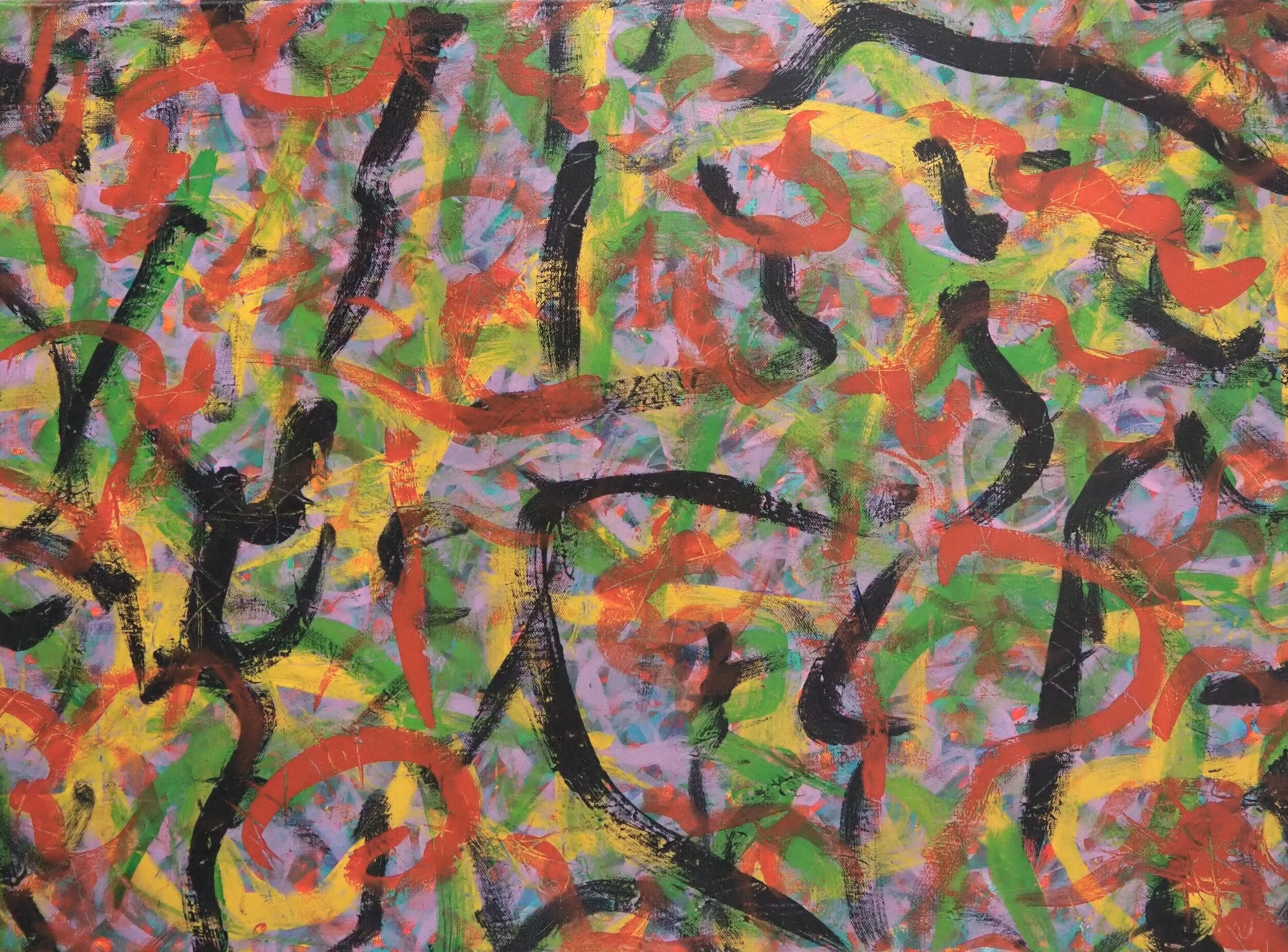 "Virology", acrylics on stretched canvas, 30"x22", December of 2020; for a suggested payment amount of $200