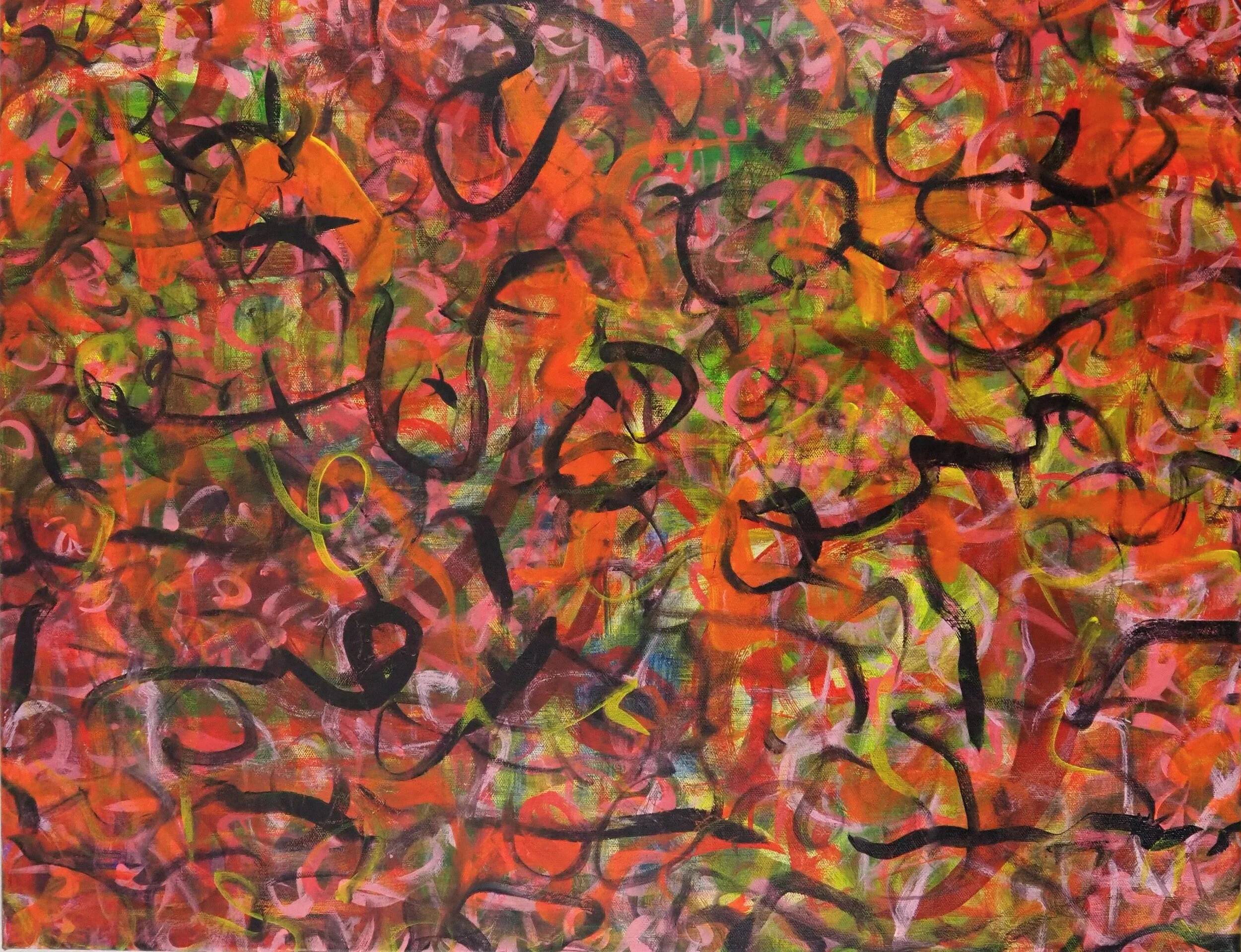 "Infernal Calculus" -- 28"x22", acrylics on stretched canvas, July of 2020; for a suggested payment amount of $200