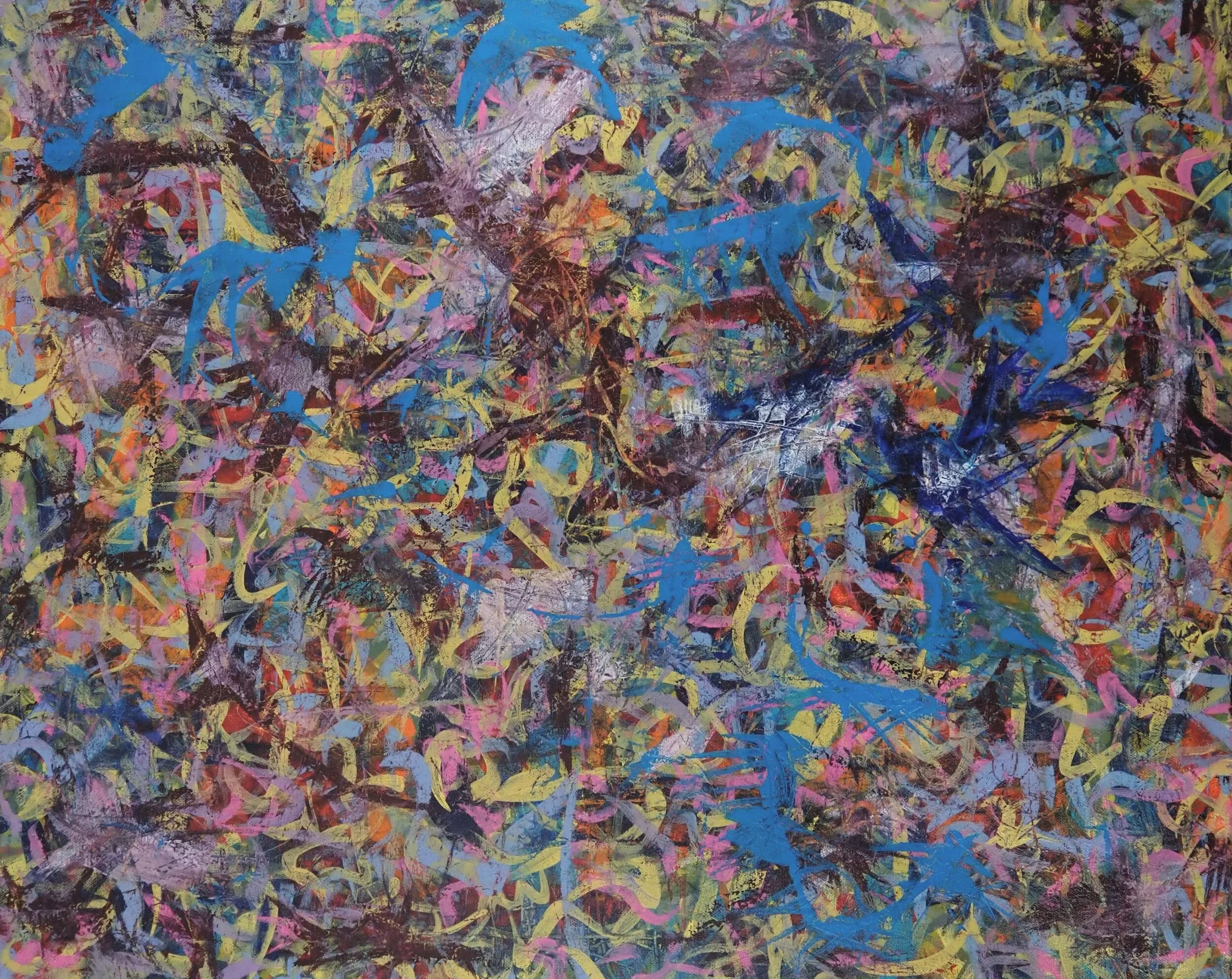 "Not a Pretty Picture", acrylics on stretched canvas, 30"x24", November of 2020; for a suggested payment amount of $200