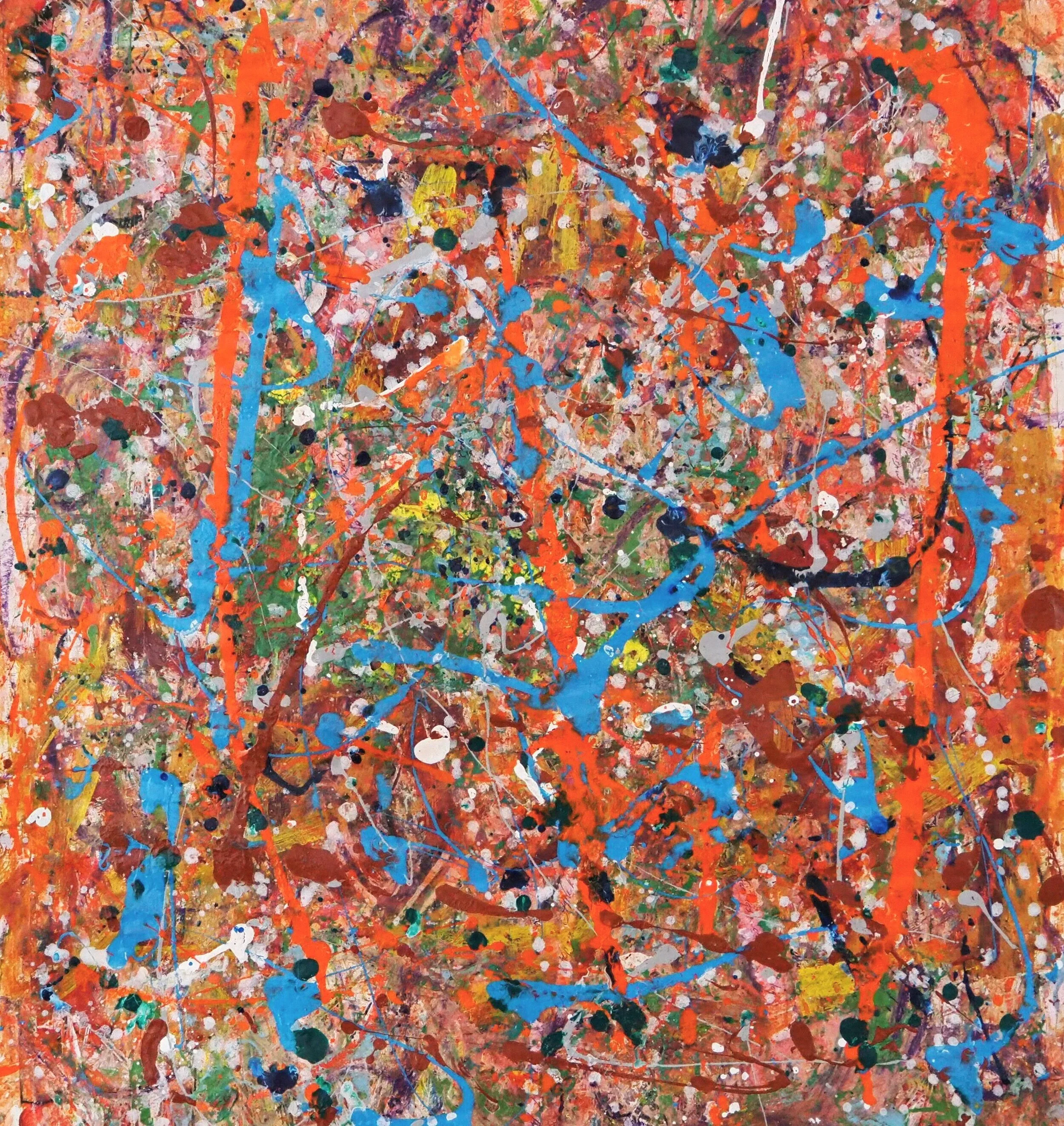 "Sojourn", mixed media on paper (93#), 36"x24", begun 8/16/24, December of 2020; for a suggested payment amount of $150
