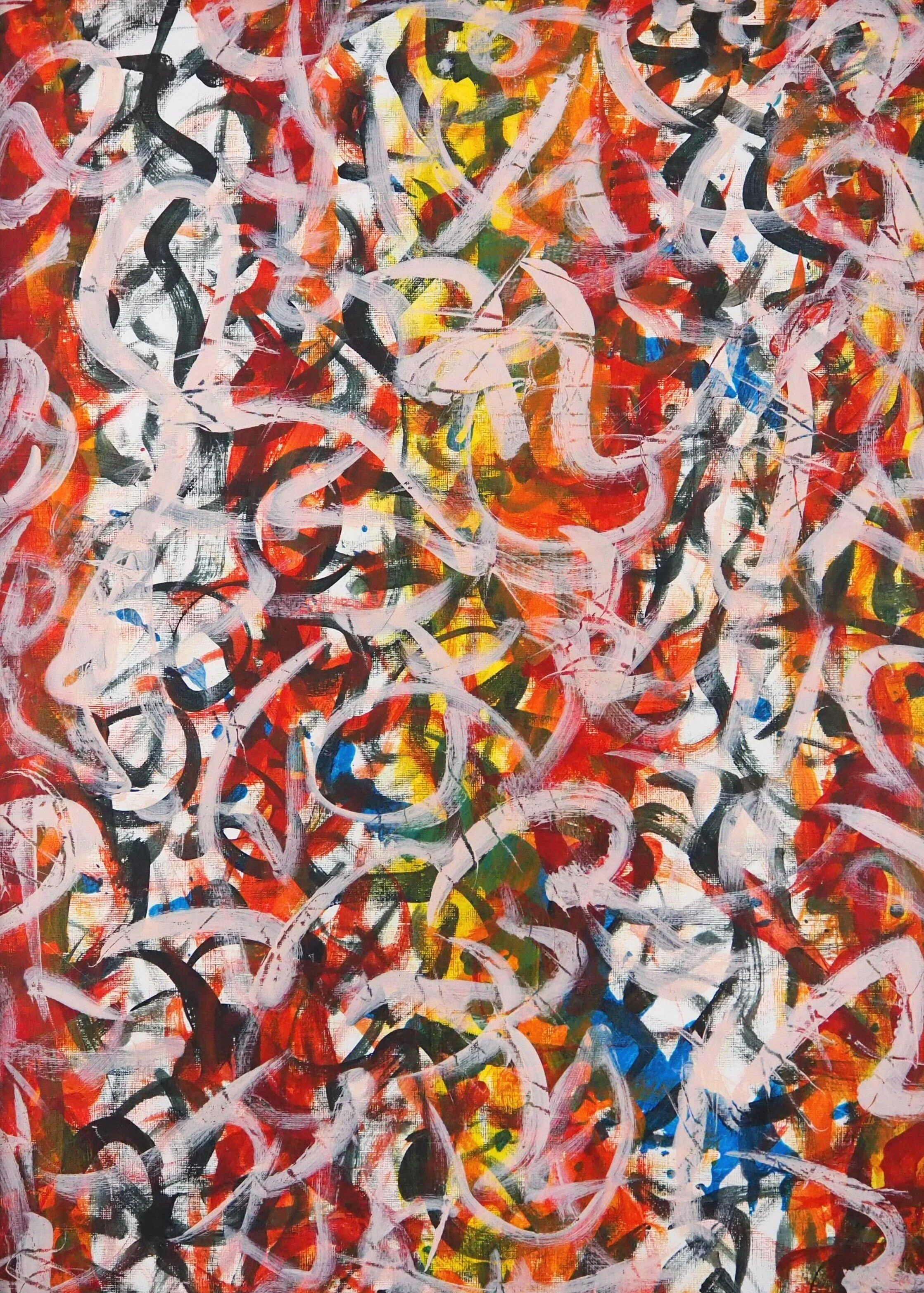 "Good Omens", acrylics on paper (246#), 18"x24", March of 2021; for a suggested payment amount of $100