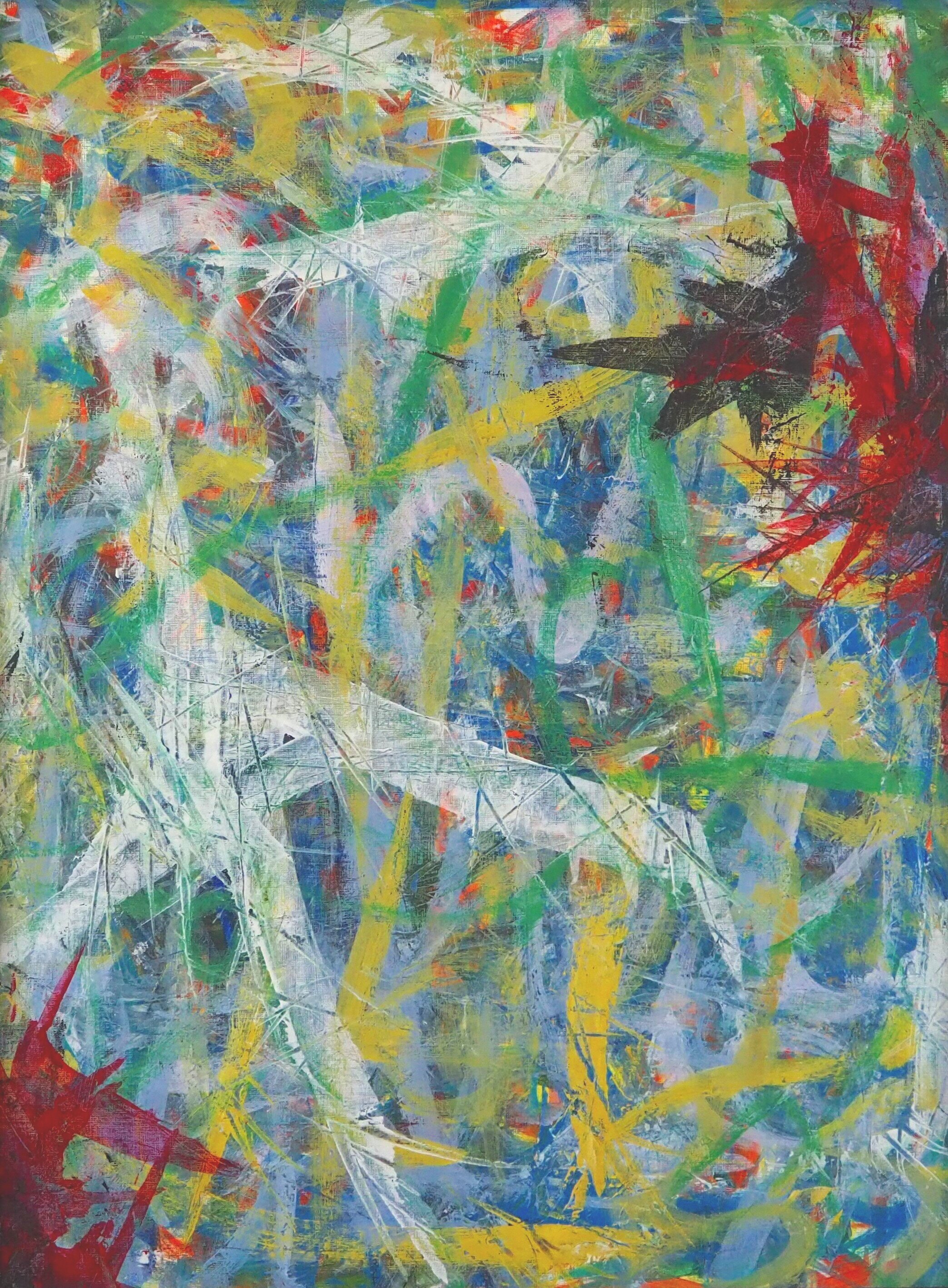 "Aerial Surveillance", acrylics on paper (246#), 18"x24", April of 2021; for a suggested payment amount of $100