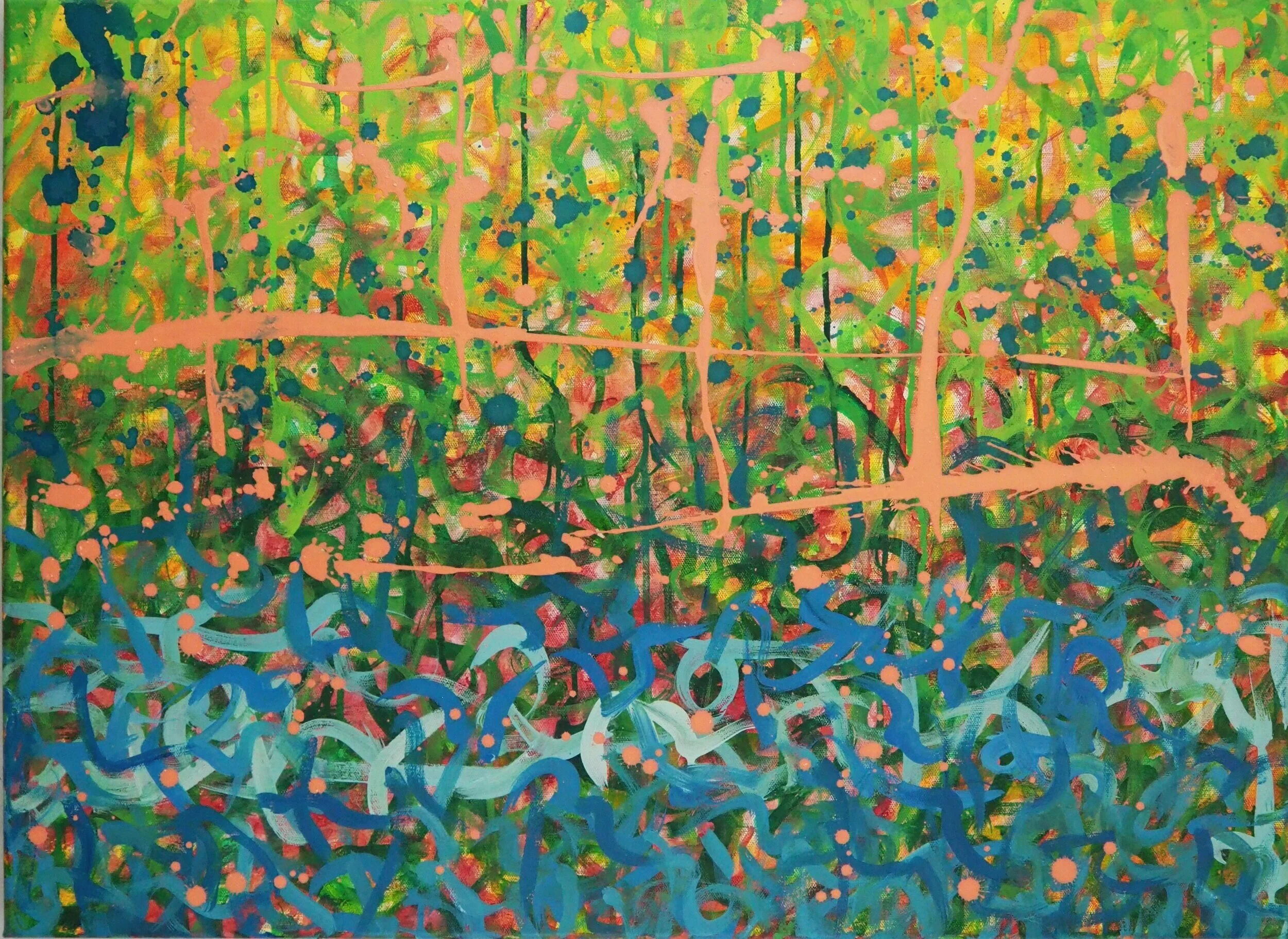 "Springtime Romp", oils on canvas, 30"x22", April of 2021; for a suggested purchase amount of $200
