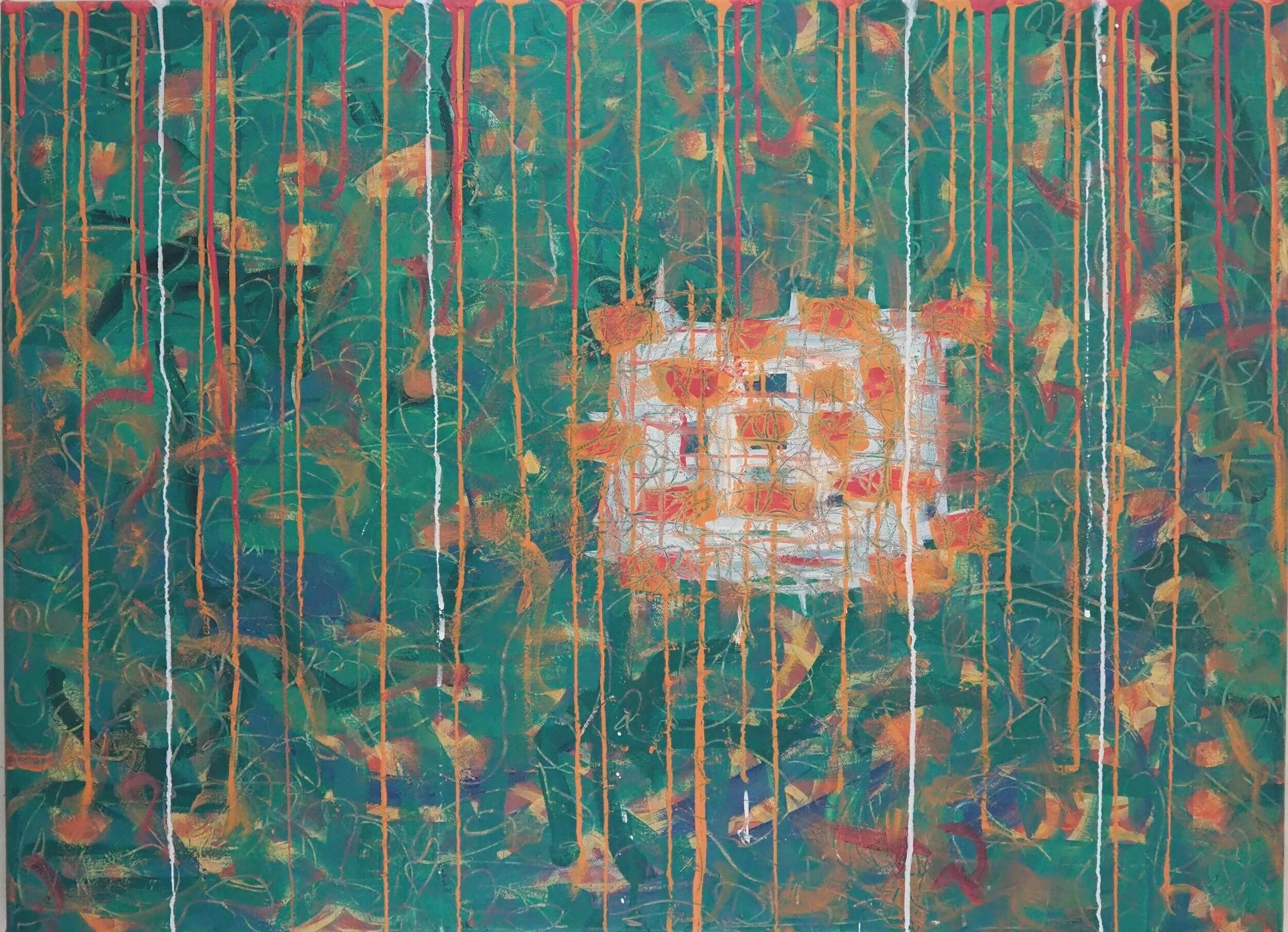 "At Home, Adrift", oils on canvas, 30"x22", April of 2021; not available