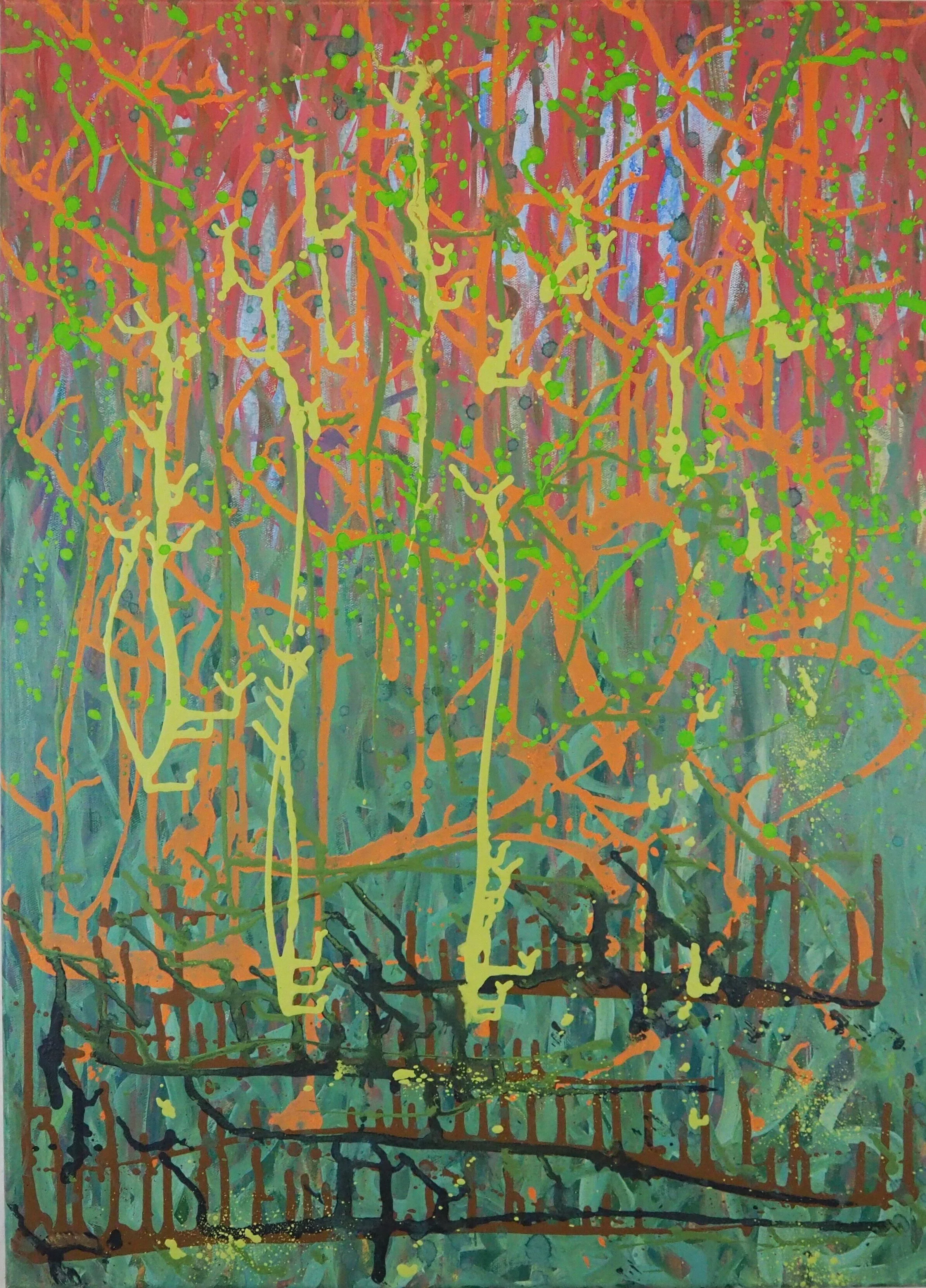 "Walk in the Woods", oils on canvas, 22"x30", May of 2021; for a suggested purchase amount of $200