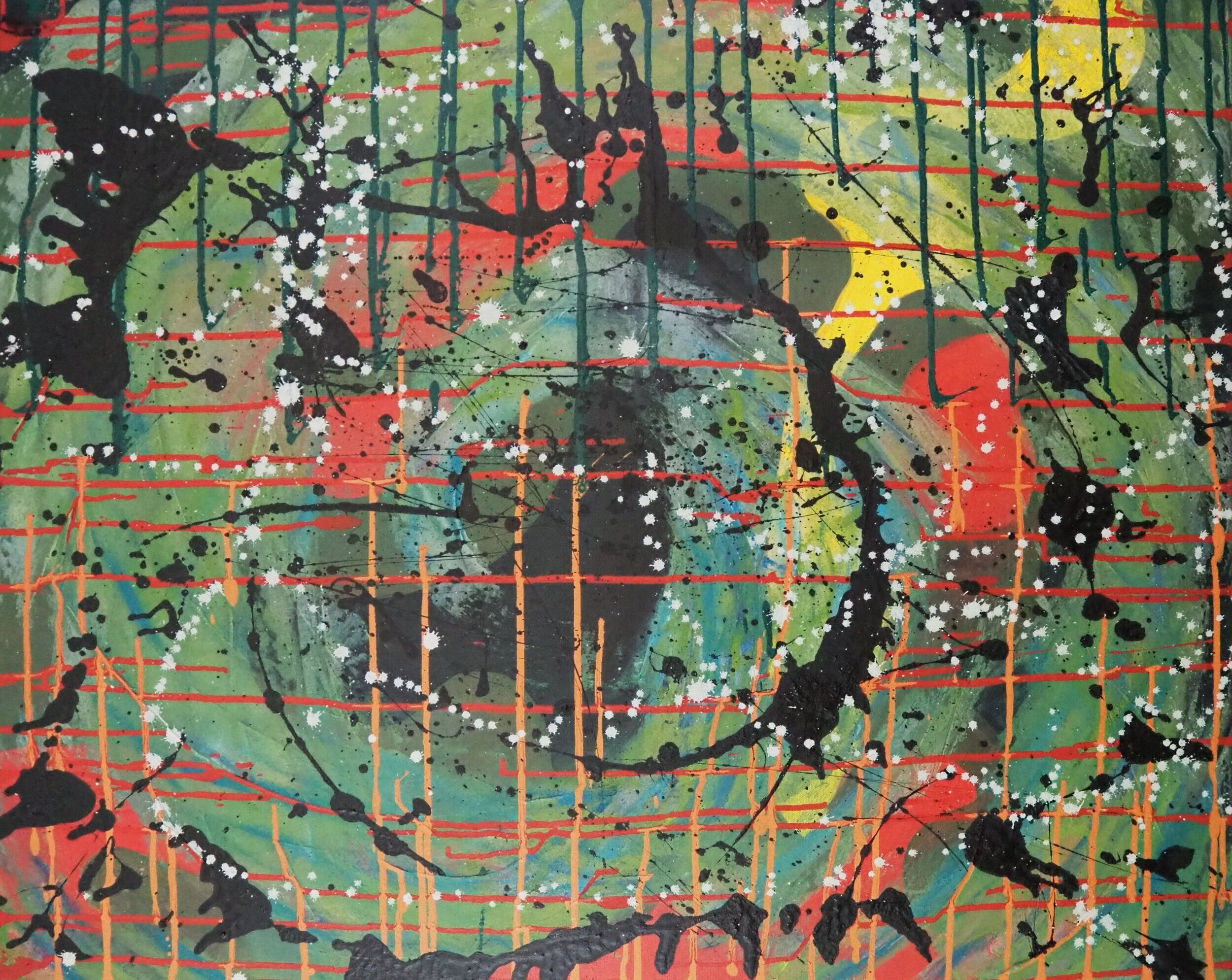"Cat's Eye", oils & acrylics on canvas, 30"x24", August of 2021; for a suggested purchase amount of $200