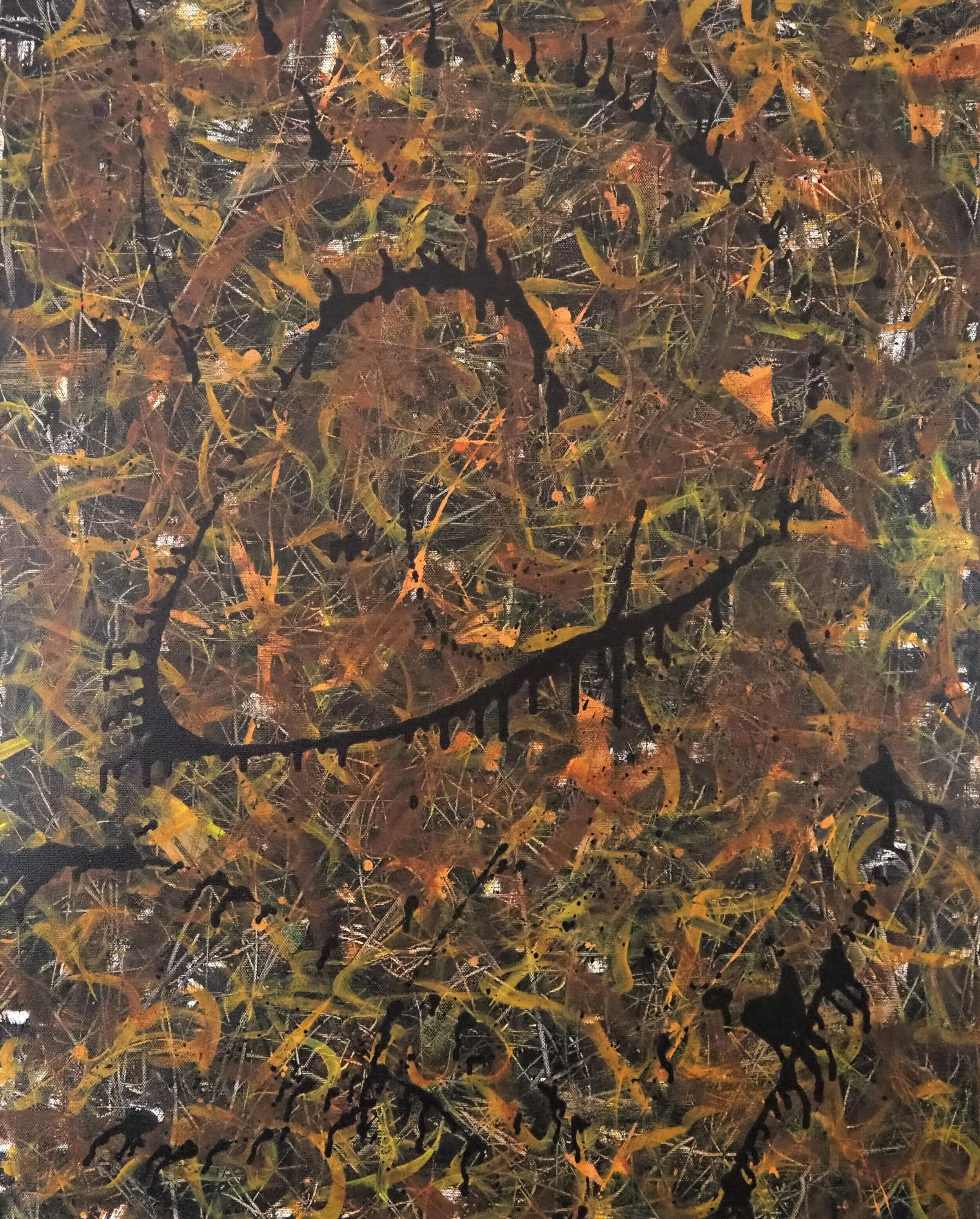 "Origins Story", acrylics on canvas, 24"x30", December of 2020; for a suggested payment amount of $200