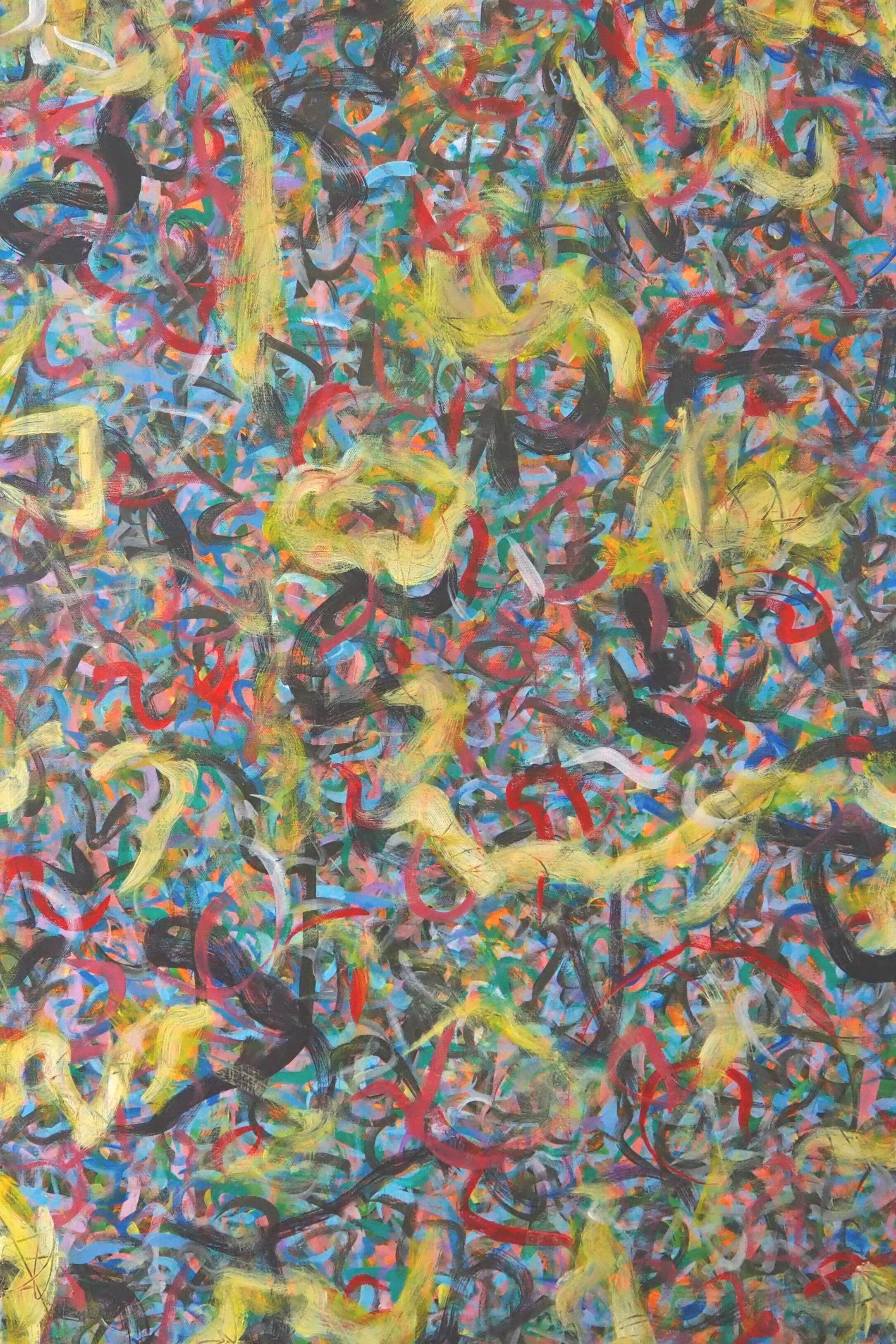 "Pretty Bird" -- 24"x36", acrylics on canvas, July of 2020; for a suggested payment amount of $250