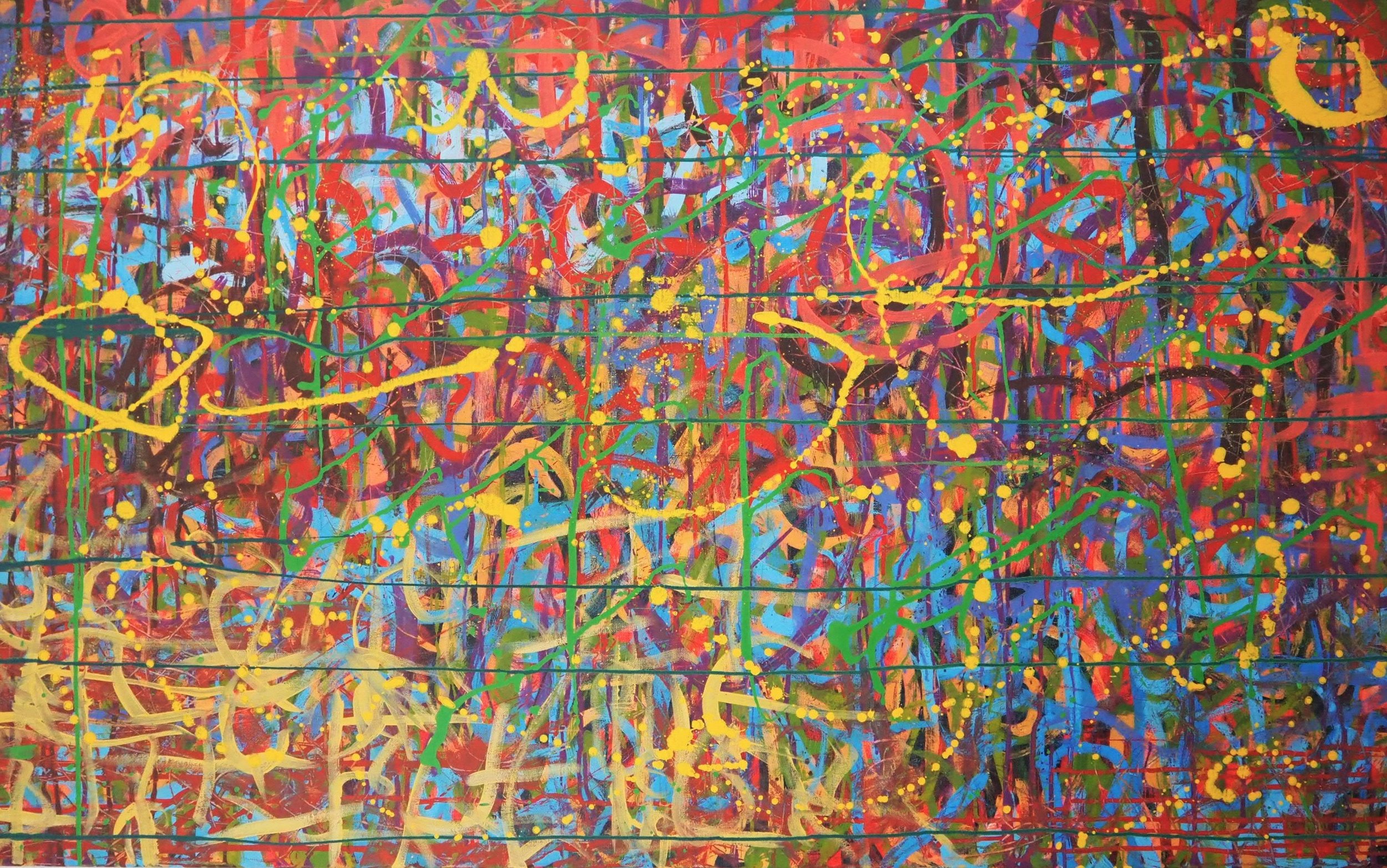 "Adagio", 48"x30", oils and acrylics on canvas, October of 2021; for a suggested purchase amount of $750