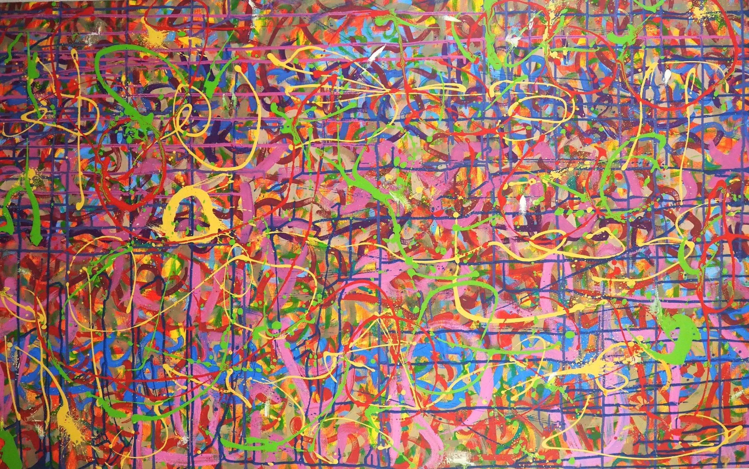 "Letters in Lavender", 48"x30", oils and acrylics on canvas, November of 2021; for a suggested purchase amount of $750