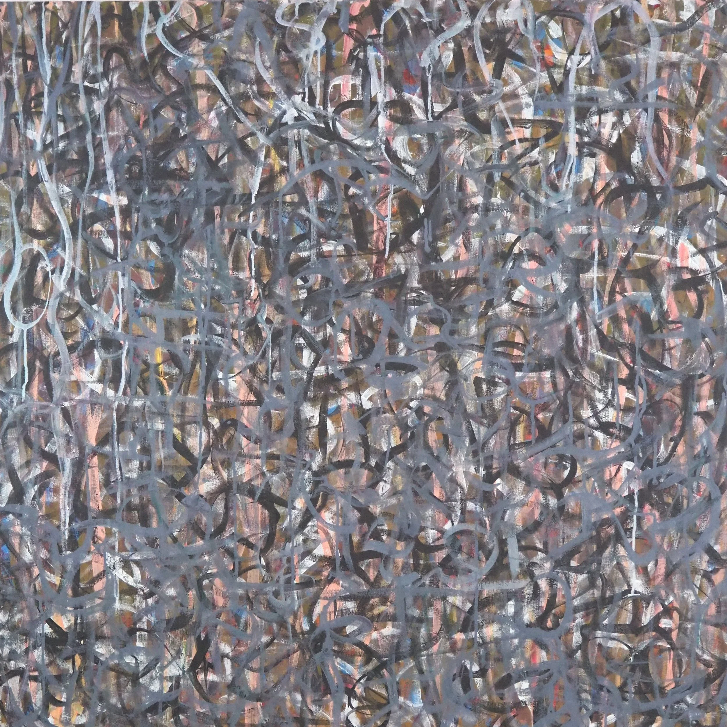 "The Actual Truth", oils & acrylics on canvas, 36"x36", November of 2021; for a suggested purchase amount of $675